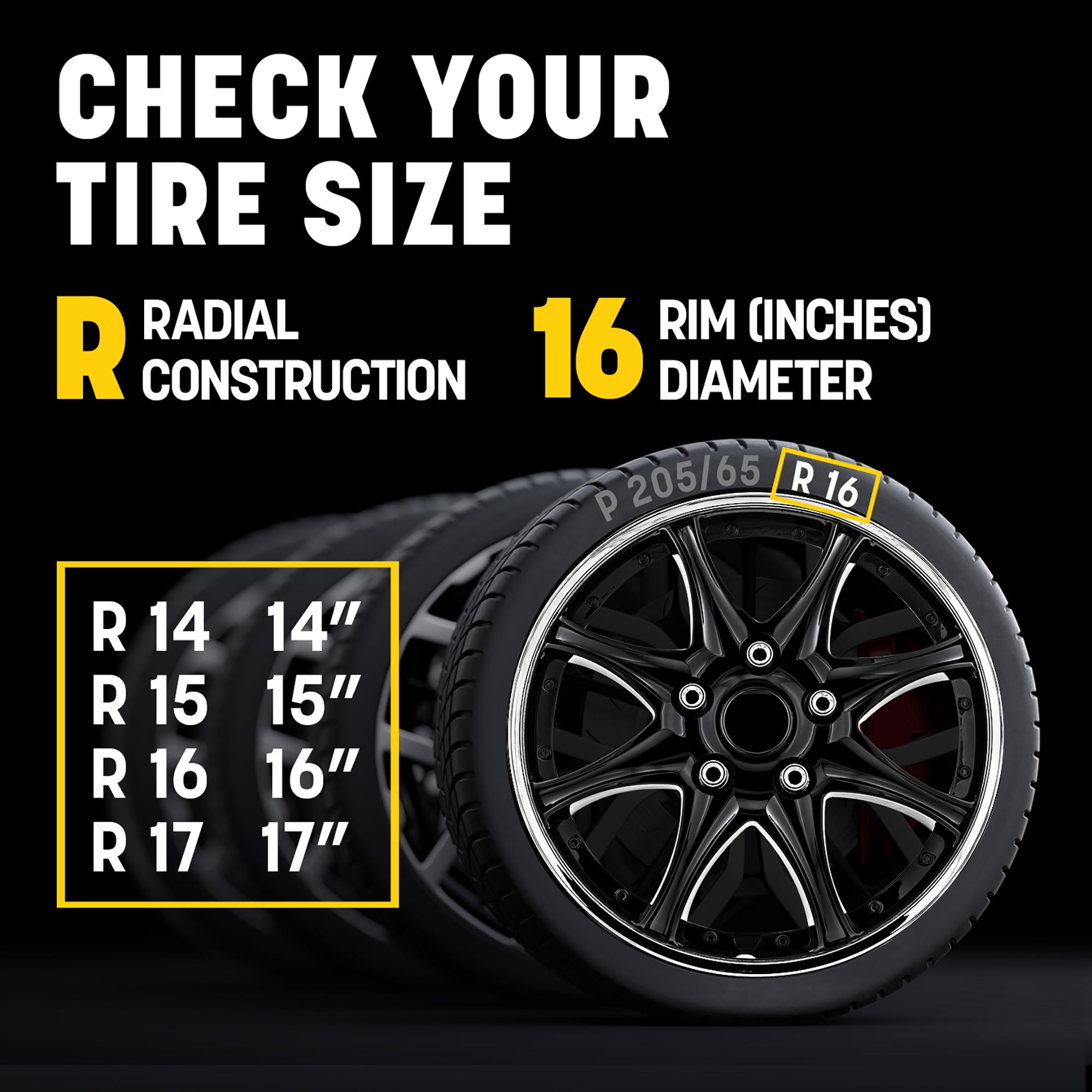 Pilot WH522-16C-B Universal Fit Black and Chrome 16 Inch Wheel Covers - Set of 4 - Image 4