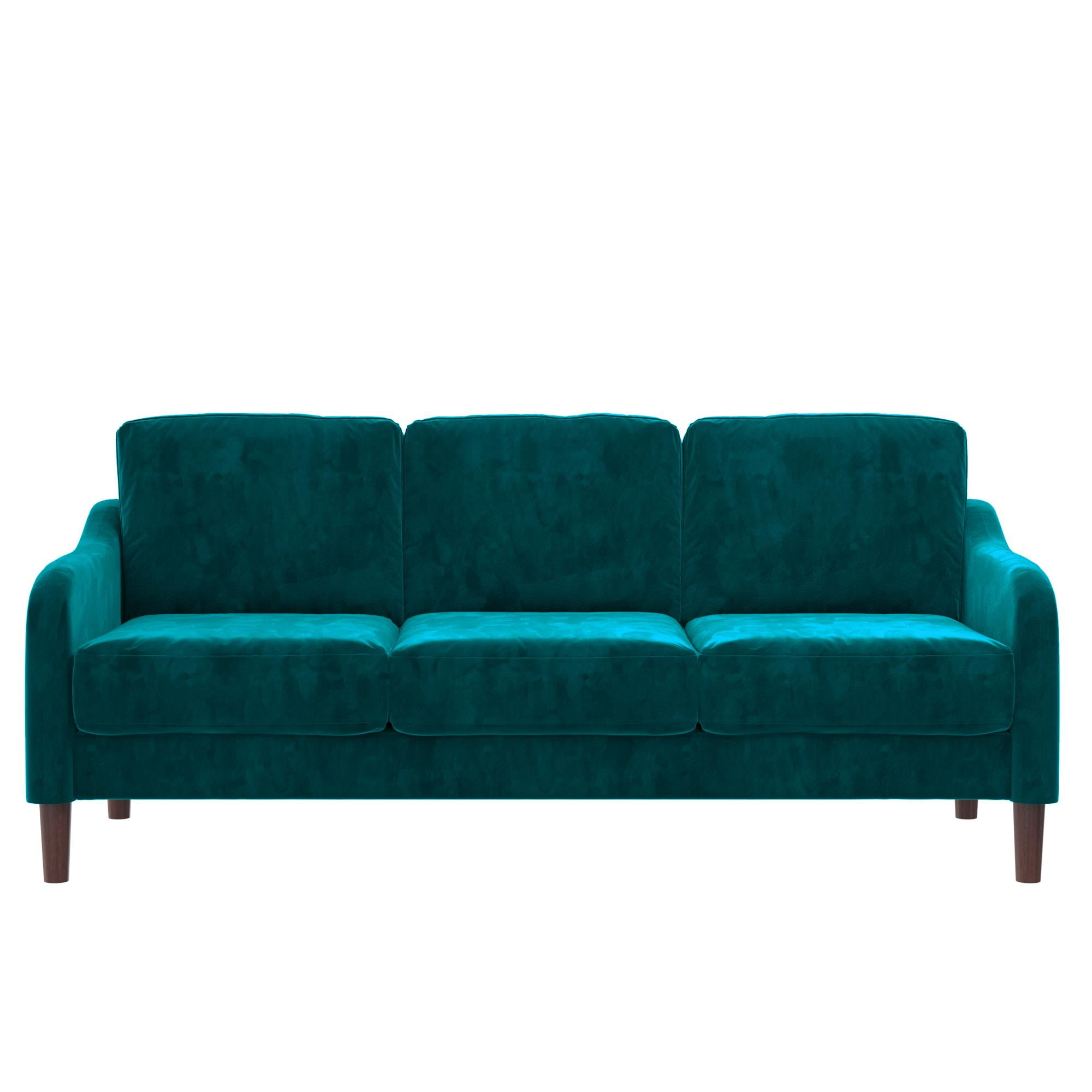 DHP Marbella 3-Seater Sofa Couch, Living Room Furniture, Green Velvet - Image 7