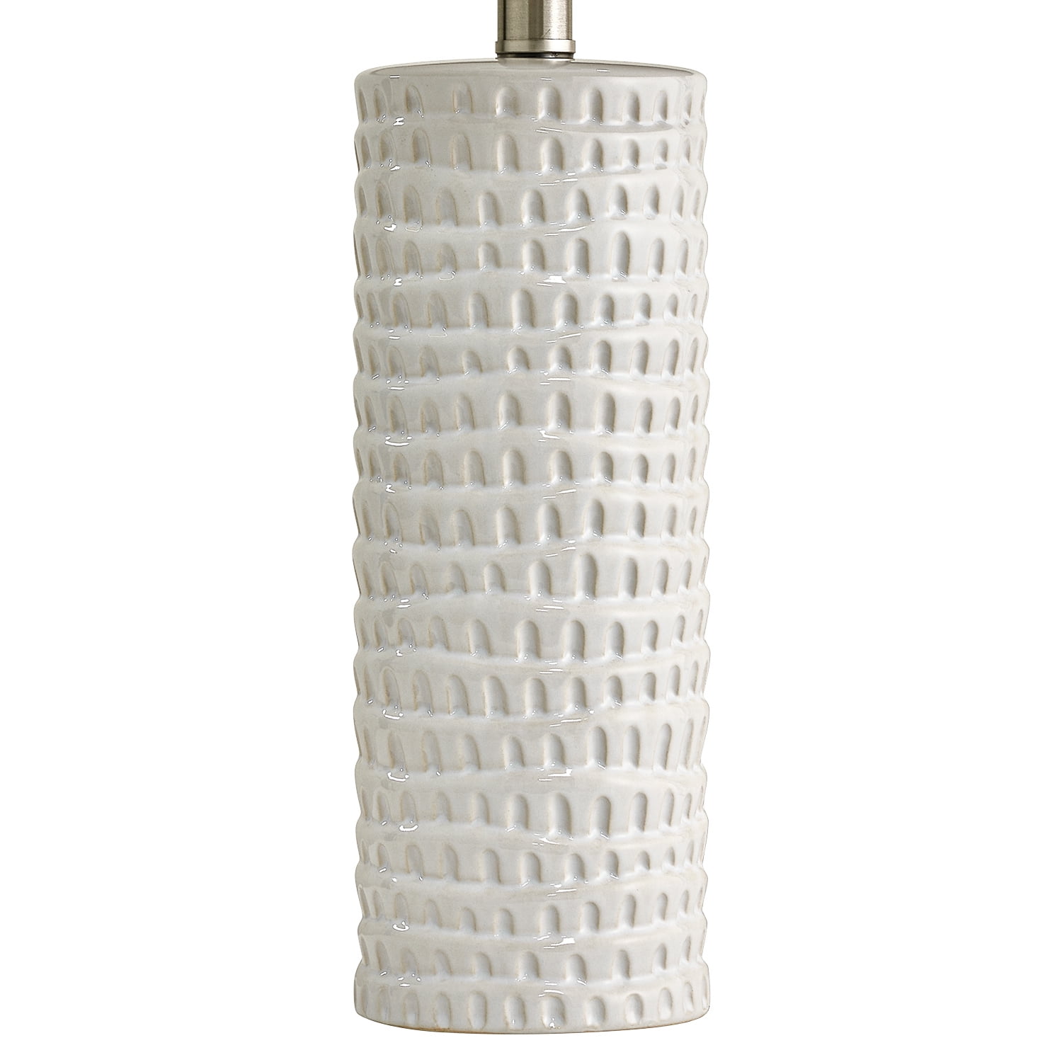 Oneach Ceramic Table Lamp Set of 2 24" White Contemporary Bedside Nightstand Lamps for Bedroom Living Room - Image 7