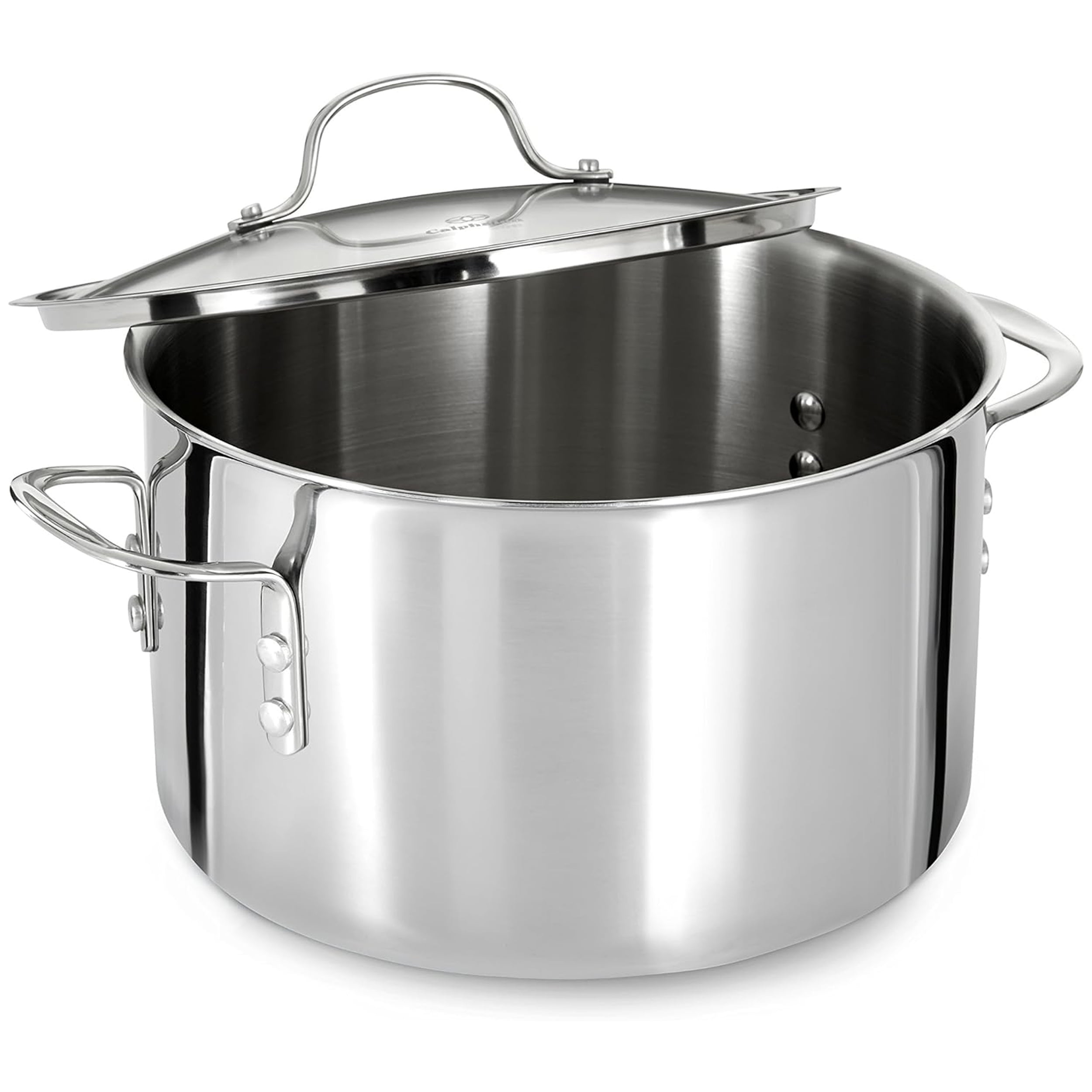 Calphalon 8 Quart Tri-Ply Stainless Steel Stock Pot with Lid and Aluminum Core - Image 2