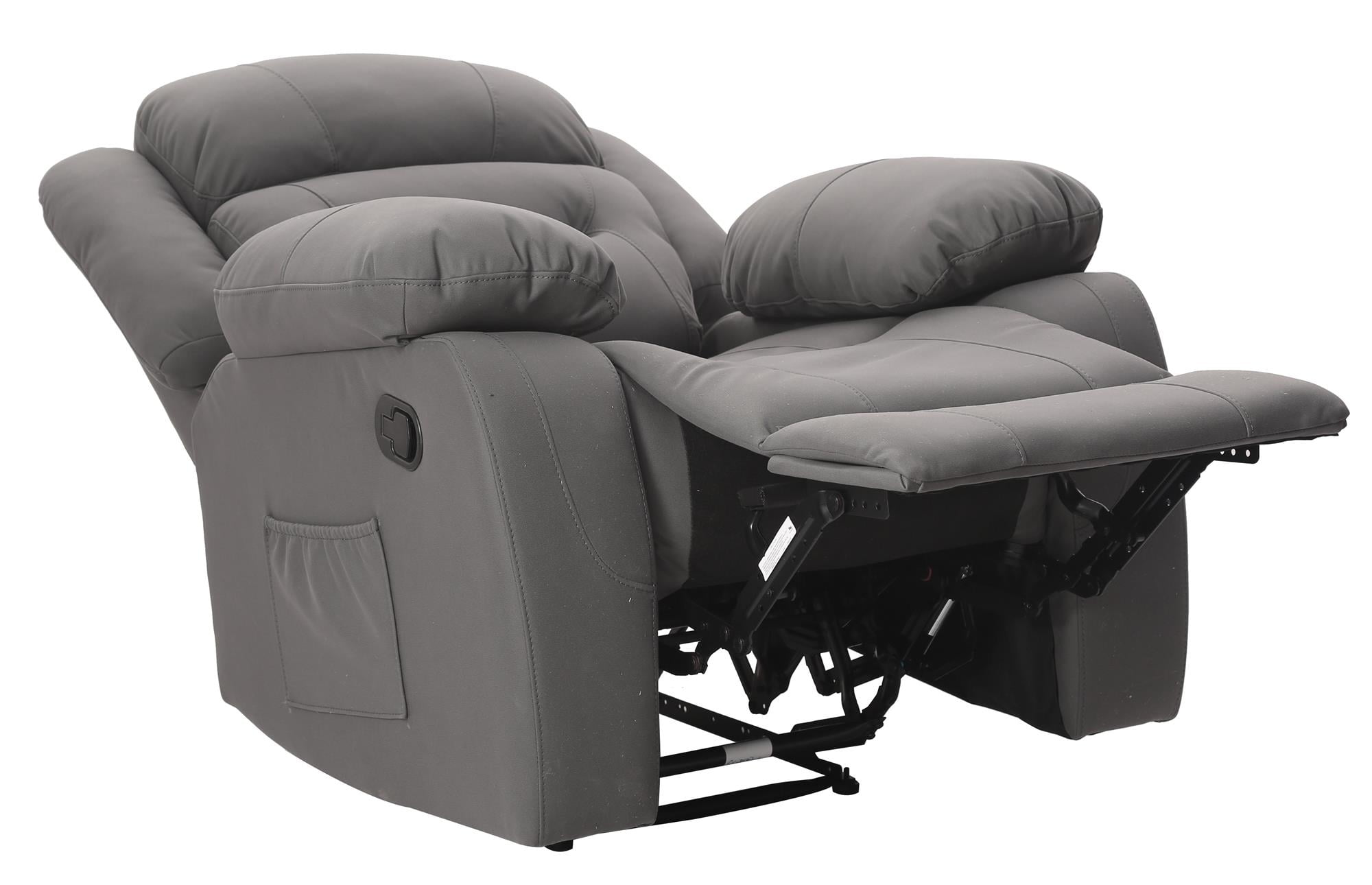 DHP Miller Recliner with Cupholder, Faux Microsuede, Gray - Image 8