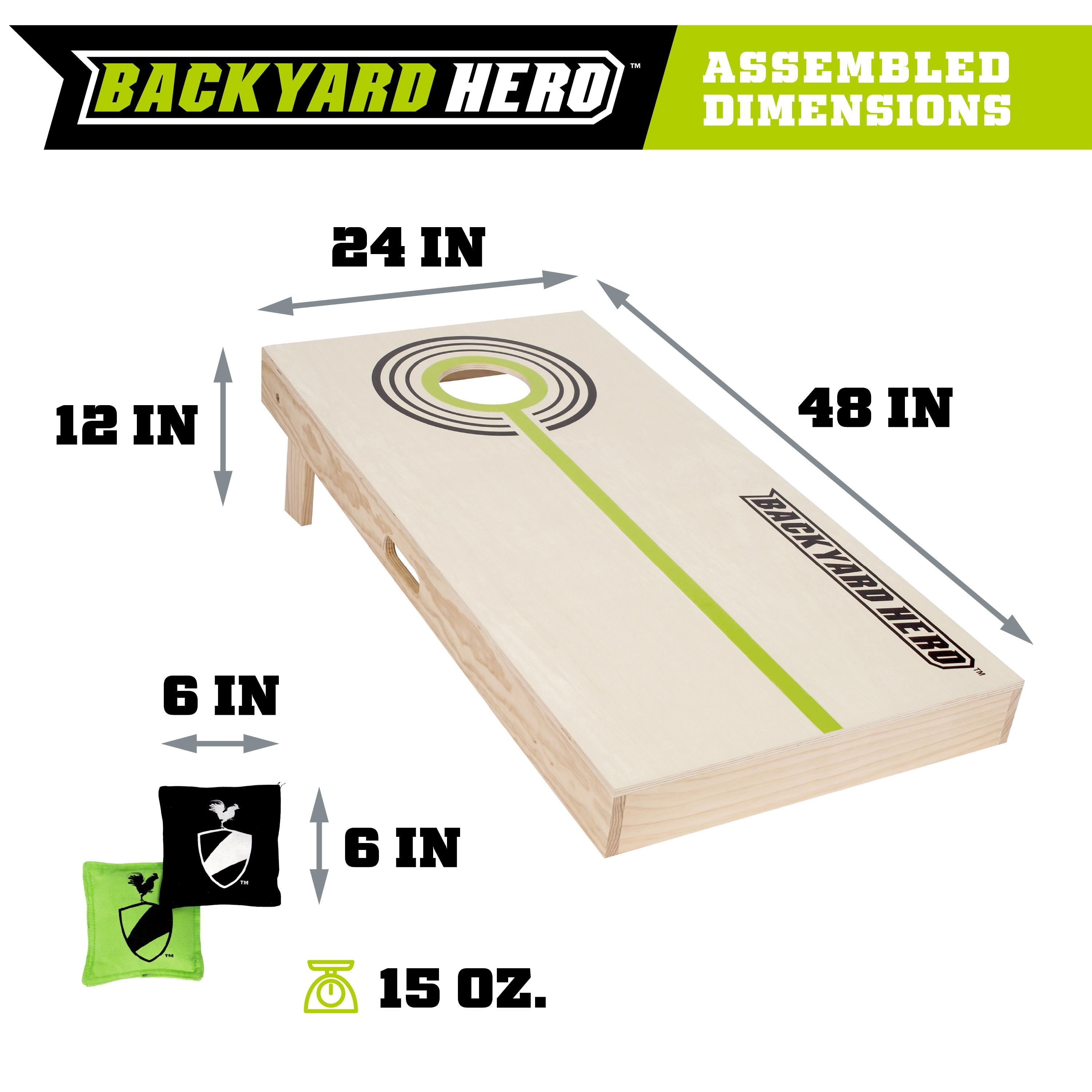 Official Size Cornhole Bean Bag Toss Set 4 ft x 2 ft by Backyard Hero - Image 11