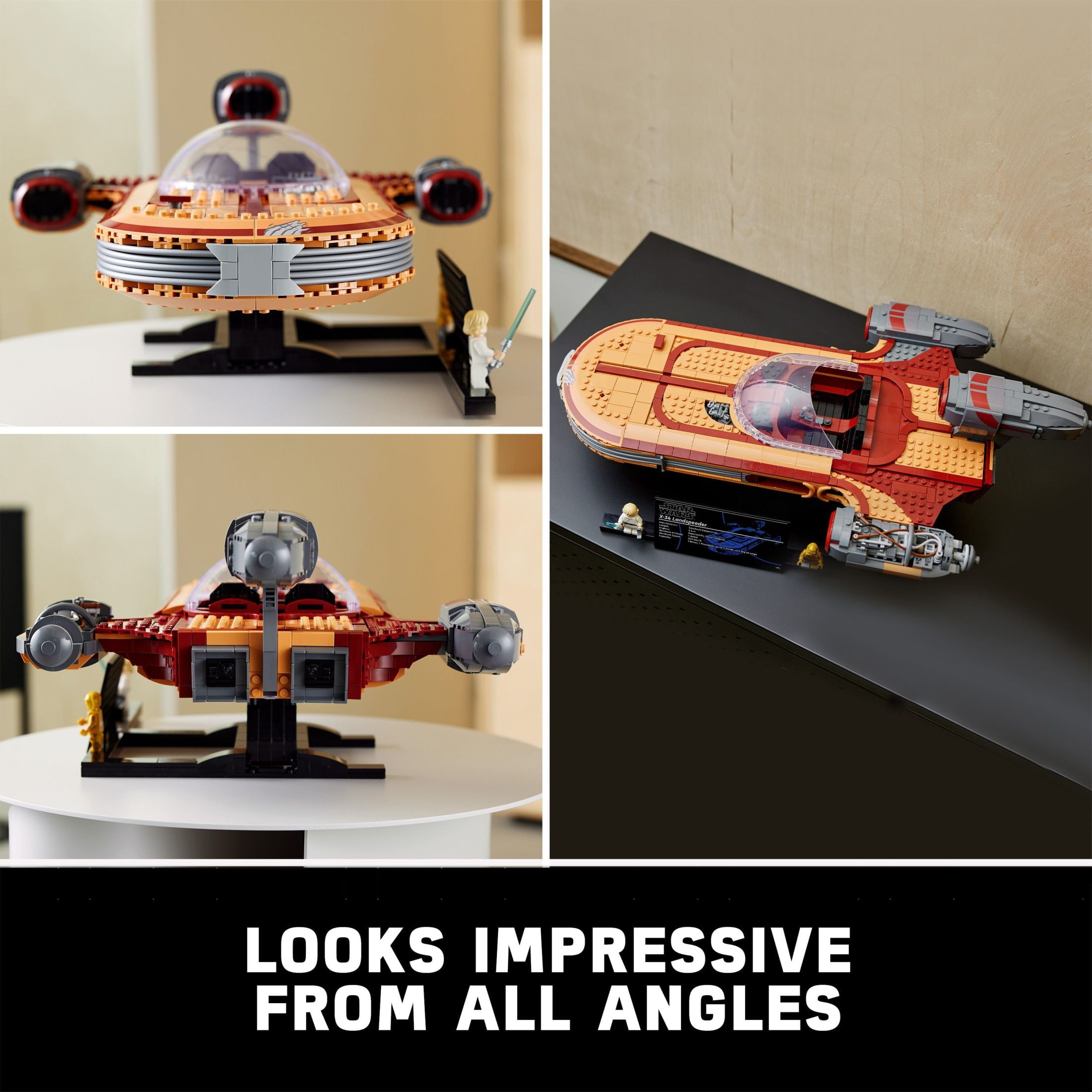 LEGO Star Wars Luke Skywalker's Landspeeder 75341, Ultimate Collector Series Star Wars Building Kit for Adults, Includes Luke Skywalker Lightsaber and C-3PO Mini Figure, Gift Idea for Star Wars Fans - Image 5