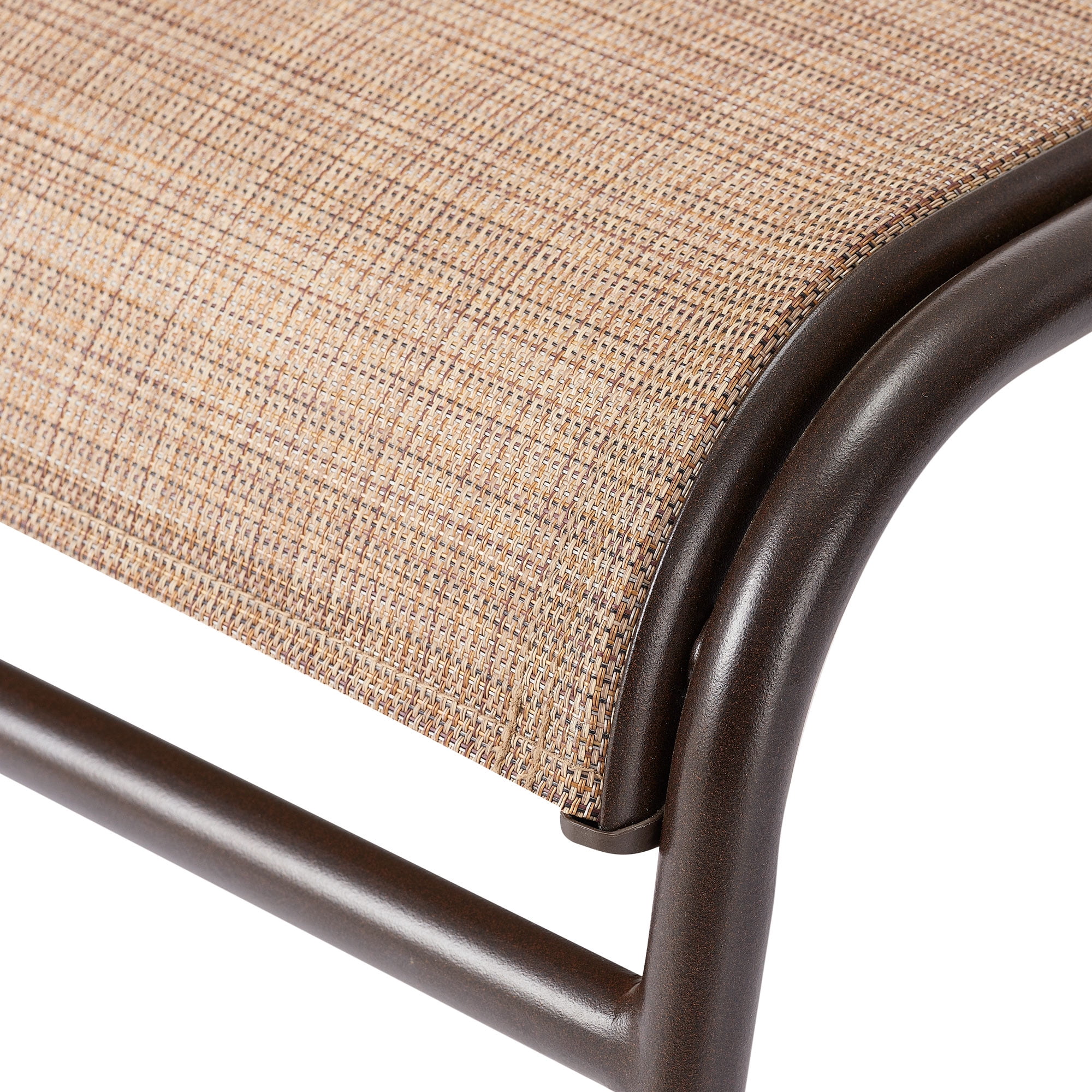 Mainstays Sand Dune Reclining Steel Outdoor Chaise Lounge - Set of 2, Tan - Image 5