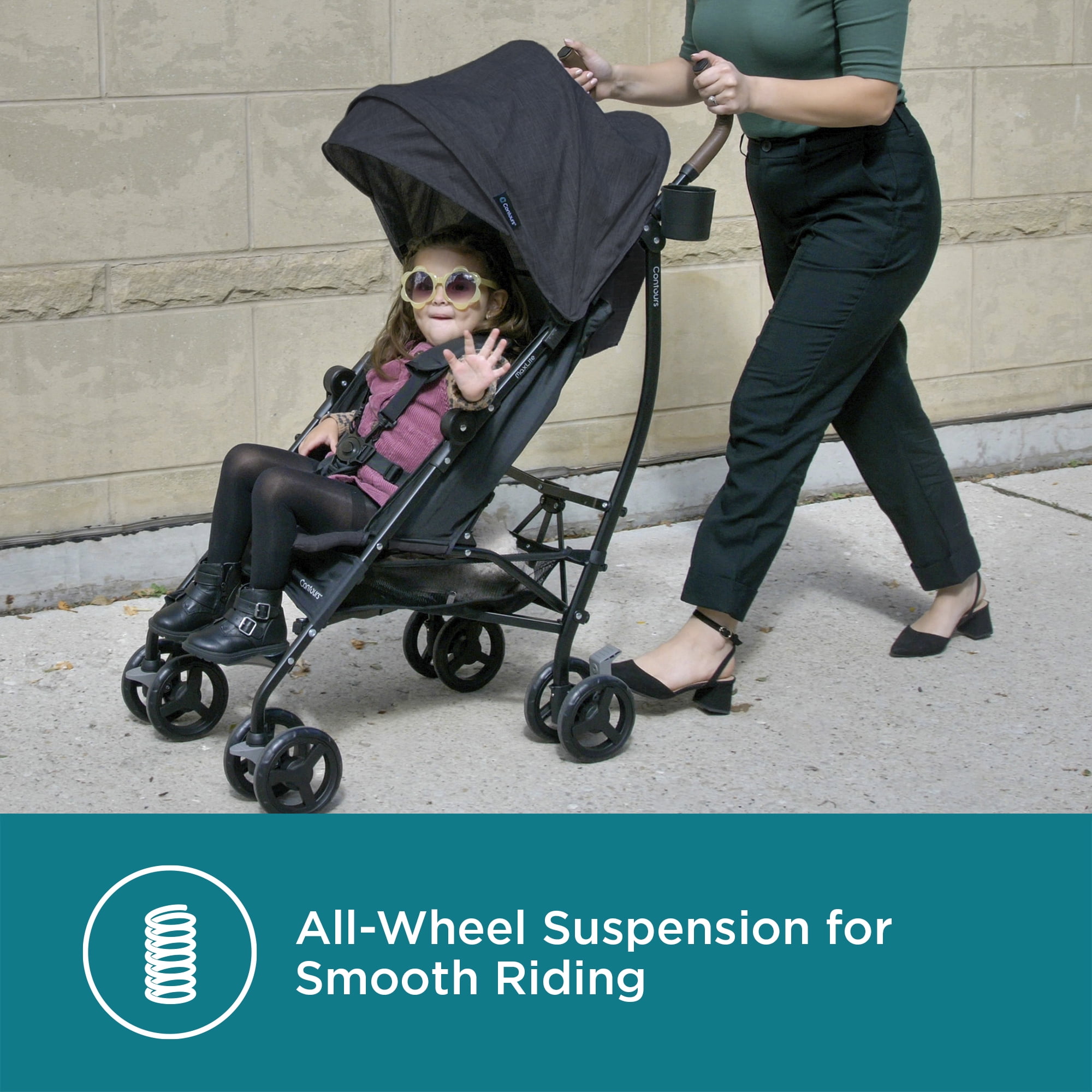 Contours MaxLite Deluxe Baby Umbrella Stroller, Carbon - Image 8