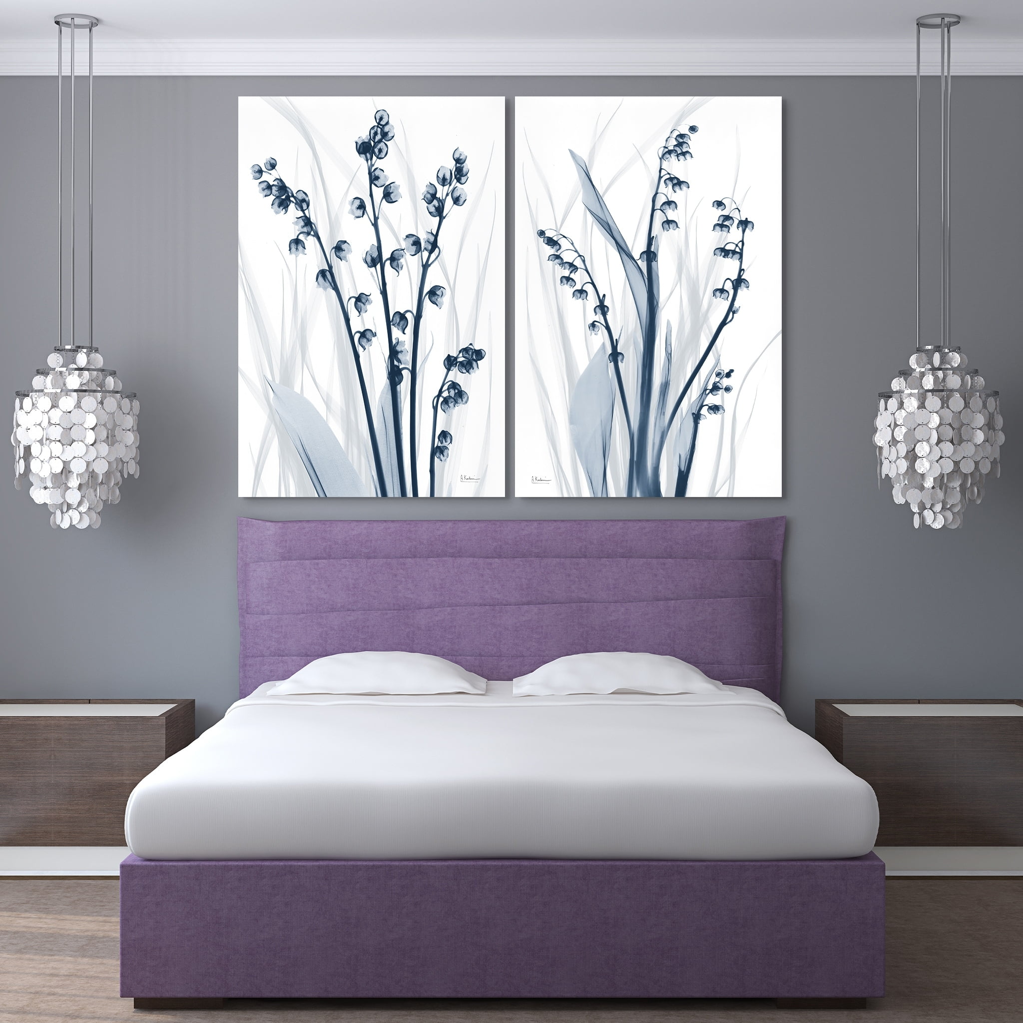 Empire Art Direct Radiant Blues Driptych Frameless Free Floating Tempered Glass Panel Graphic Wall Art, 48" x 32" x 0.2" each, Ready to Hang - Image 3