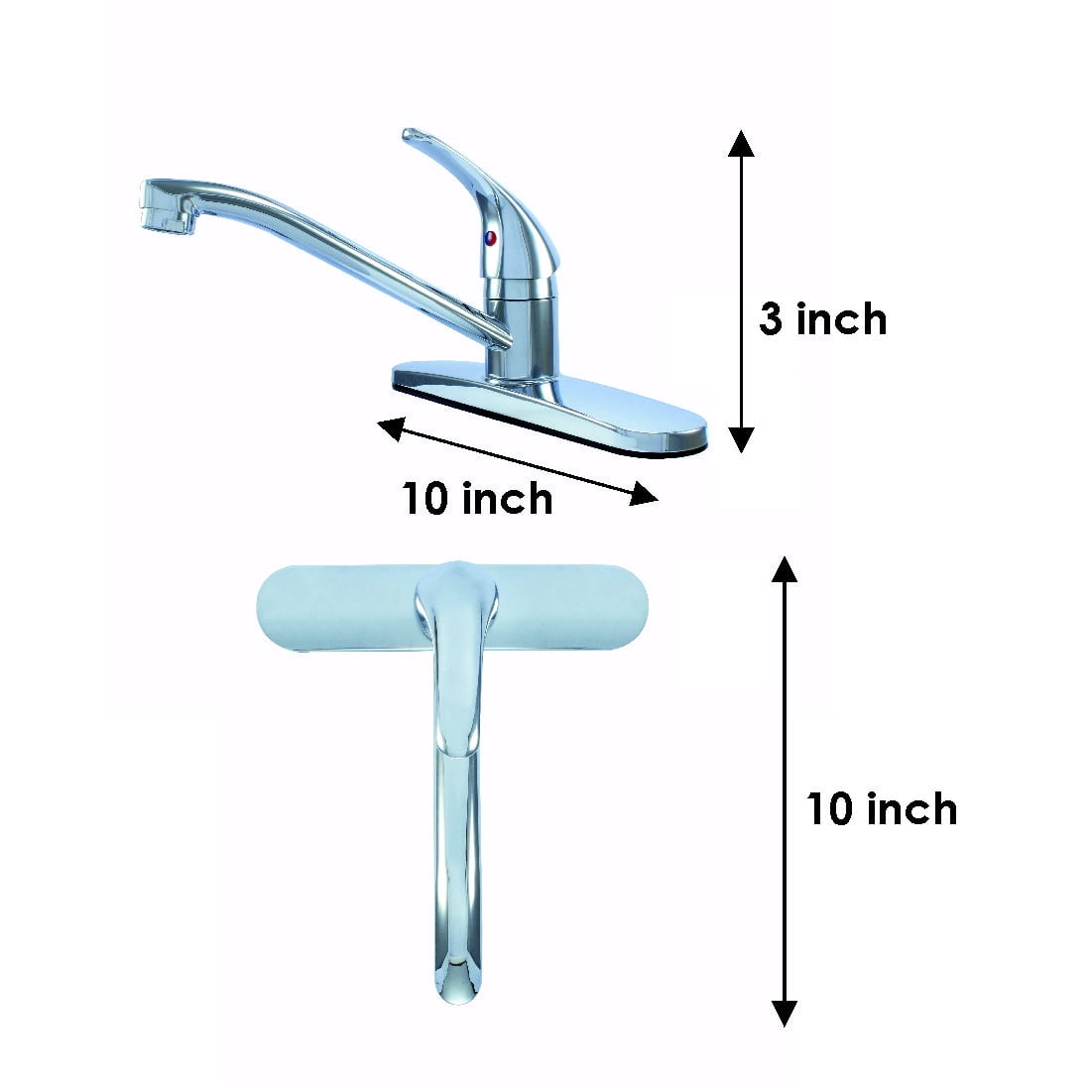 WMF-8347Z-CP - Hybrid Metal Deck Single Handle Kitchen Sink Faucet, Ceramic Cartridge, less Spray - Image 7