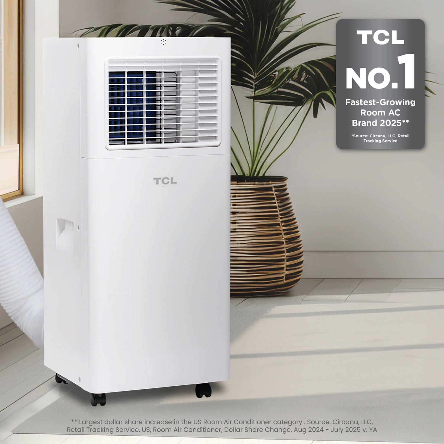 TCL 6,000 BTU SACC (9,500 BTU ASHRAE) Smart Portable Air Conditioner, H6P44W - Image 6