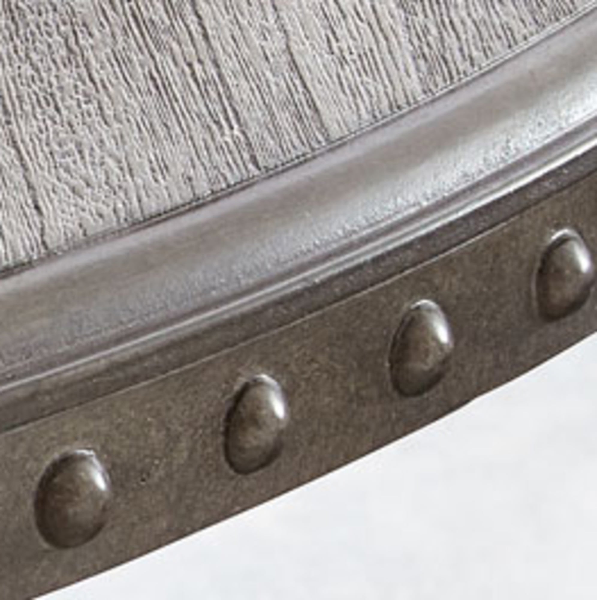 Steve Silver Alamo Indoor Industrial Wood and Nailhead 24" Height Round End Table, Gray - Image 7