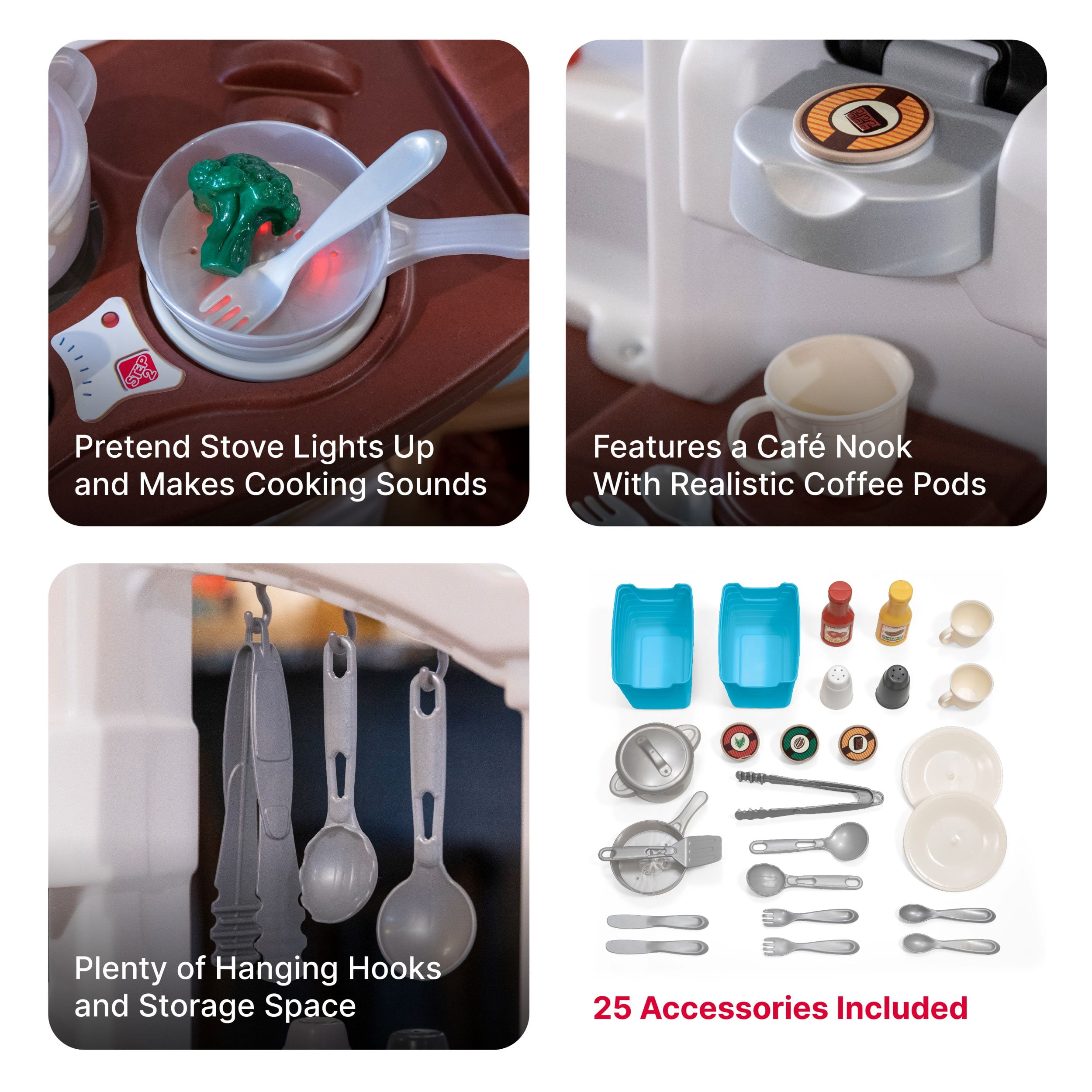 Step2 Fun with Friends Tan Toddler Plastic Play Kitchen Play Set - Image 3