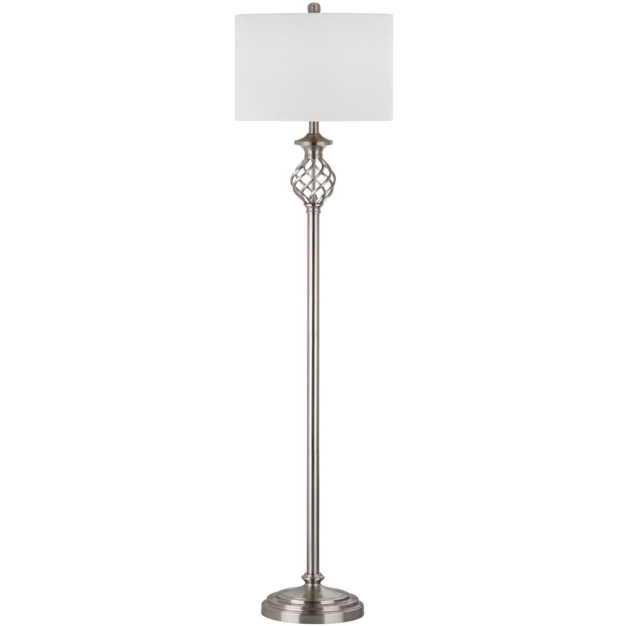 Safavieh Sophia 59.75 in. H Modern Coil Solid Floor Lamp, Nickel - Image 3