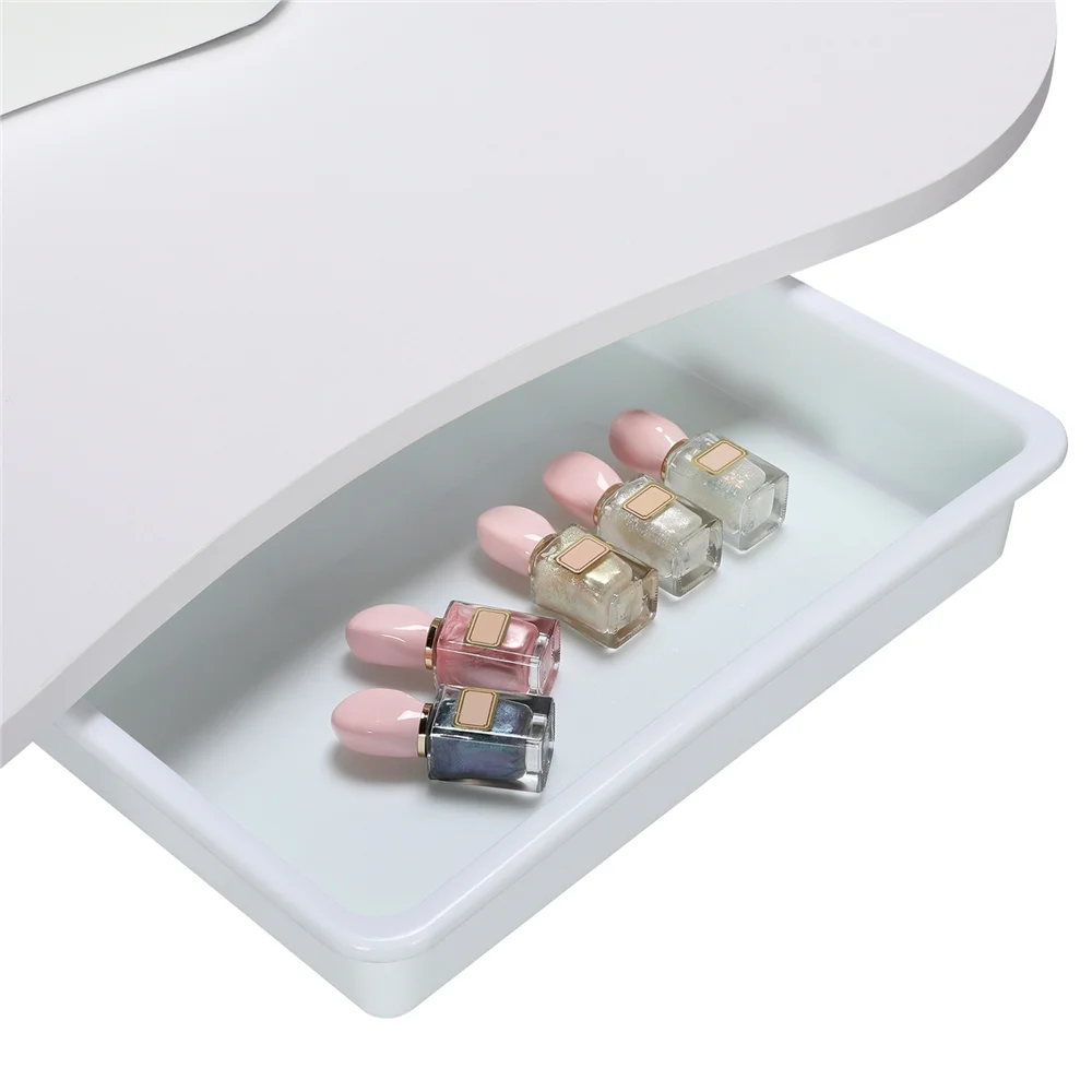 Alden Design Portable Foldable Manicure Table Nail Beautician Desk White - Image 6