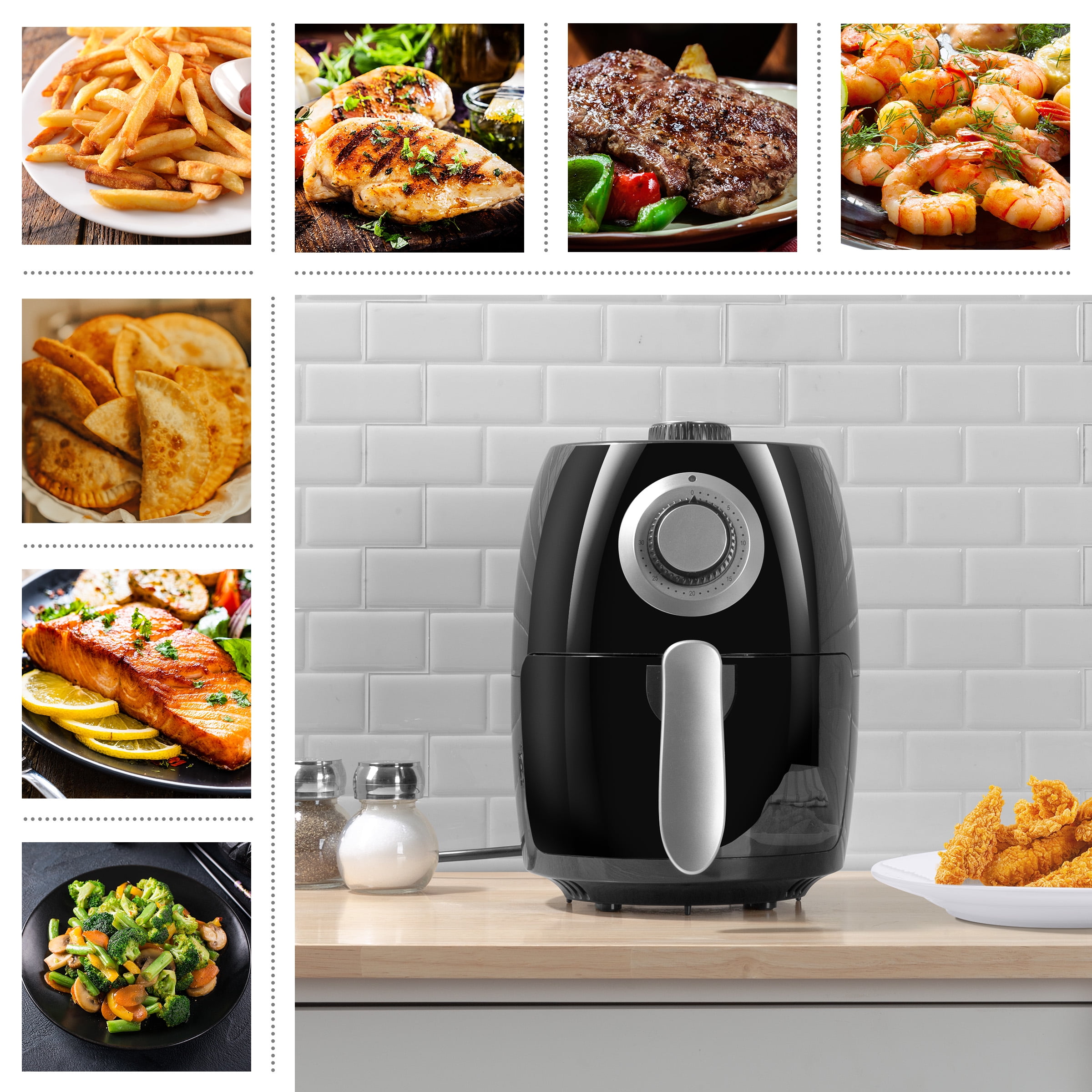 Classic Cuisine 2.3 qt Air Fryer, Black - Nonstick - Image 2