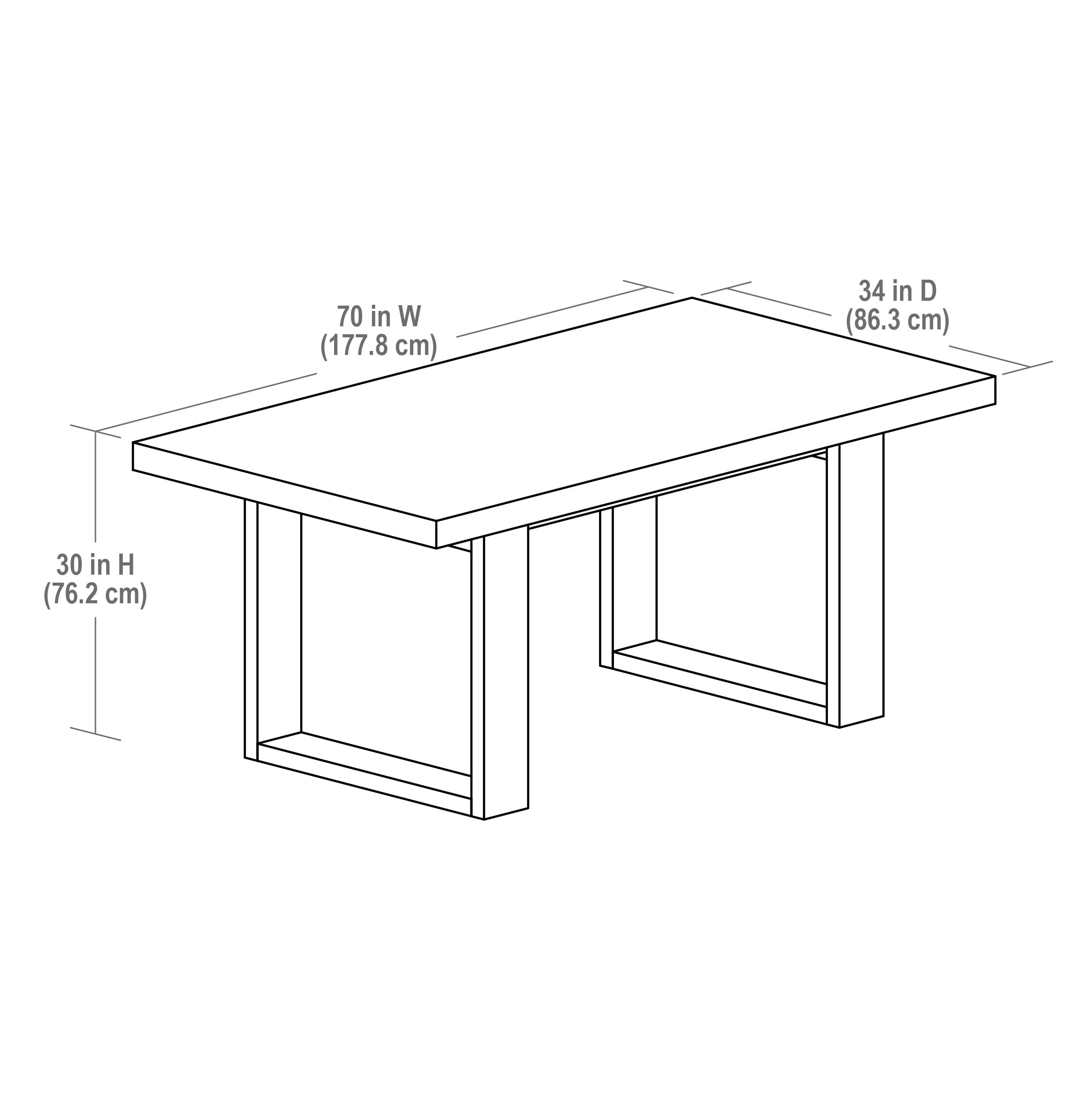 Better Homes & Gardens Ezra Collection Rectangular Double Pedestal Dining Table, 70 in, Walnut - Image 7