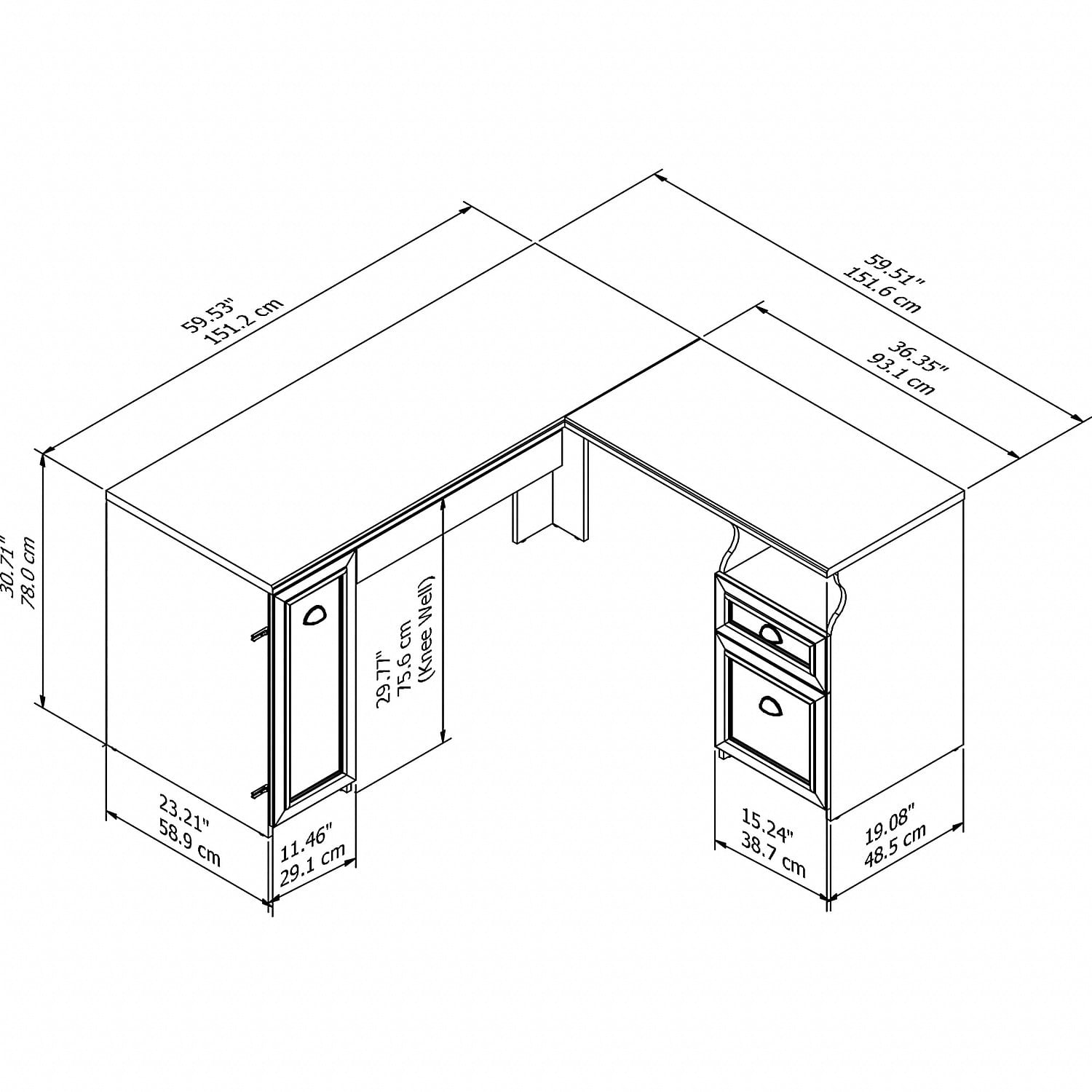 Bush Furniture Fairview Collection L Desk - Component 2 - Image 7