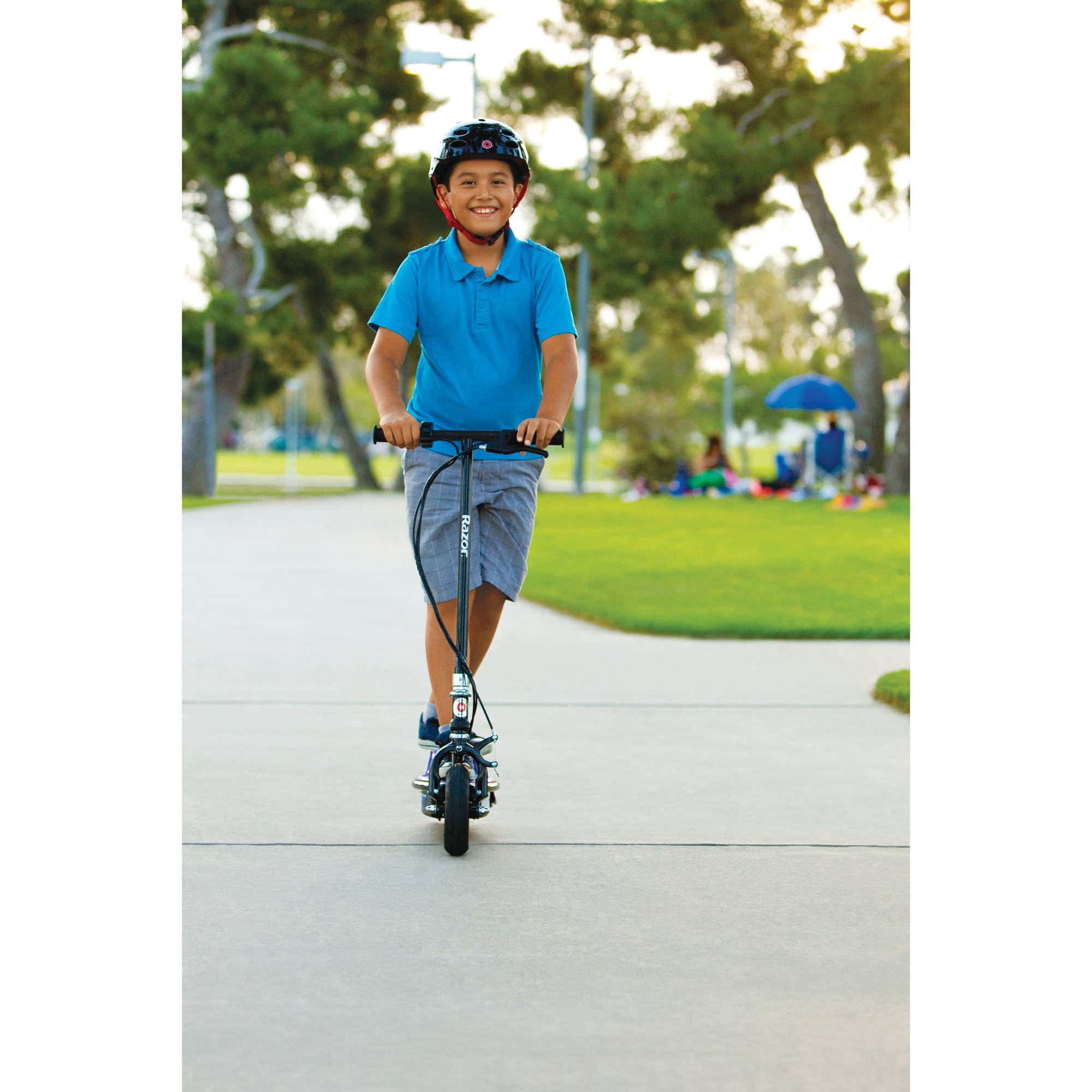 Razor E100 Glow Electric Scooter for Kids Age 8+, LED Light-Up Deck, 8" Air-filled Front Tire - Image 3