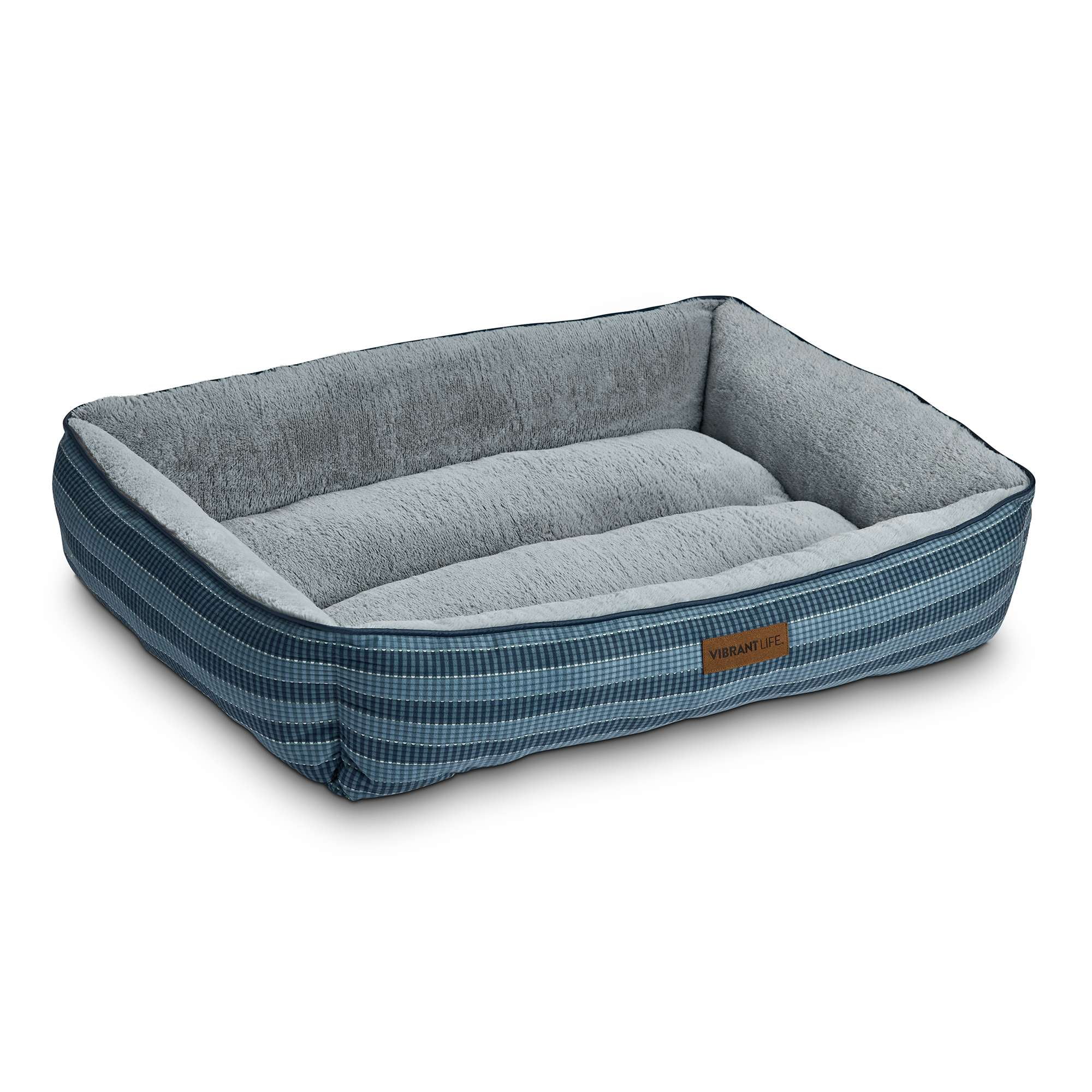 (2 pack) Vibrant Life Extra Large Dog Bed, Bolster Bed for Large Dogs, Extra Large, 42" x 32", Blue - Image 5