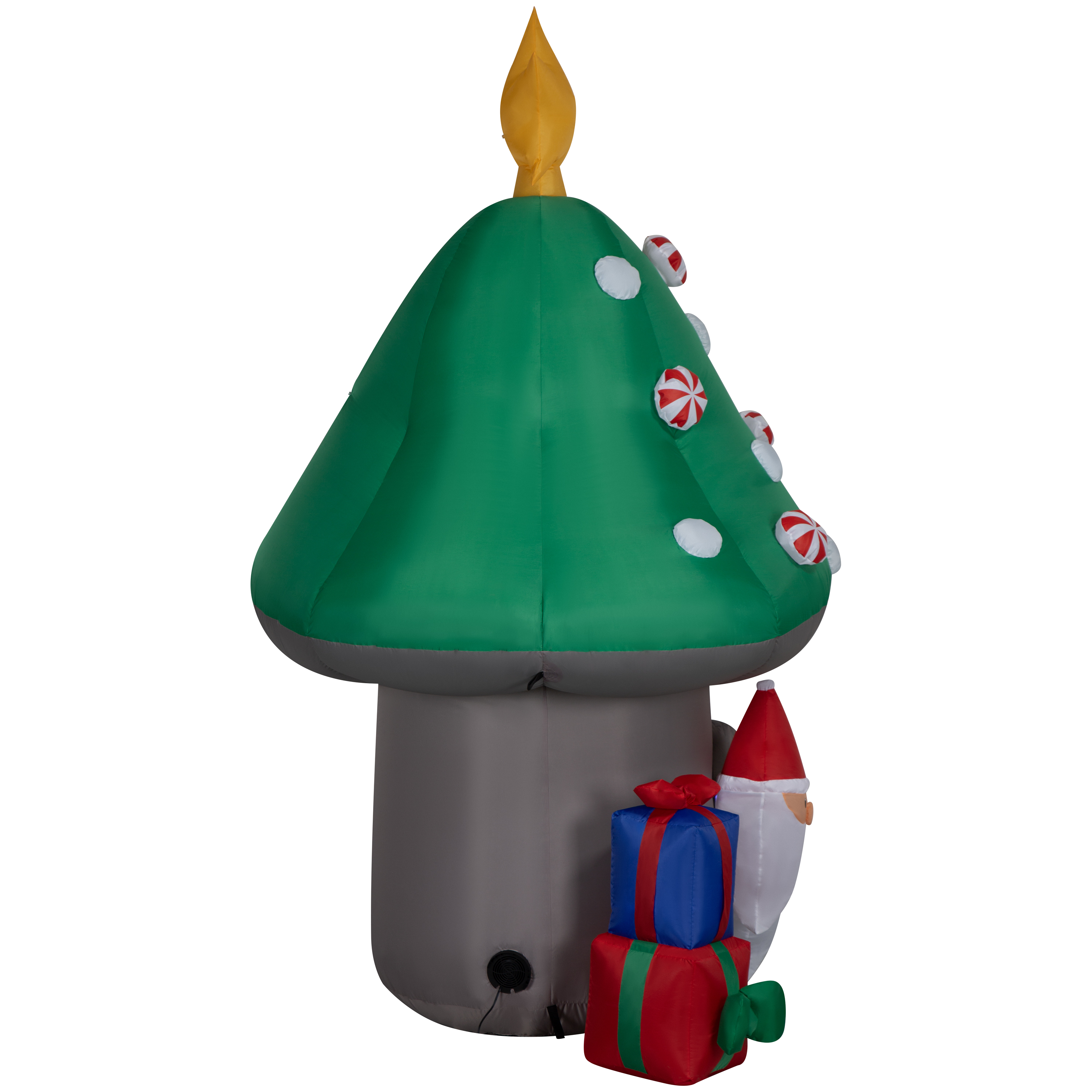 New Christmas Airblown Inflatables Yard Decoration Mushroom Christmas Tree with Gnomes Scene, 8 ft - Image 5