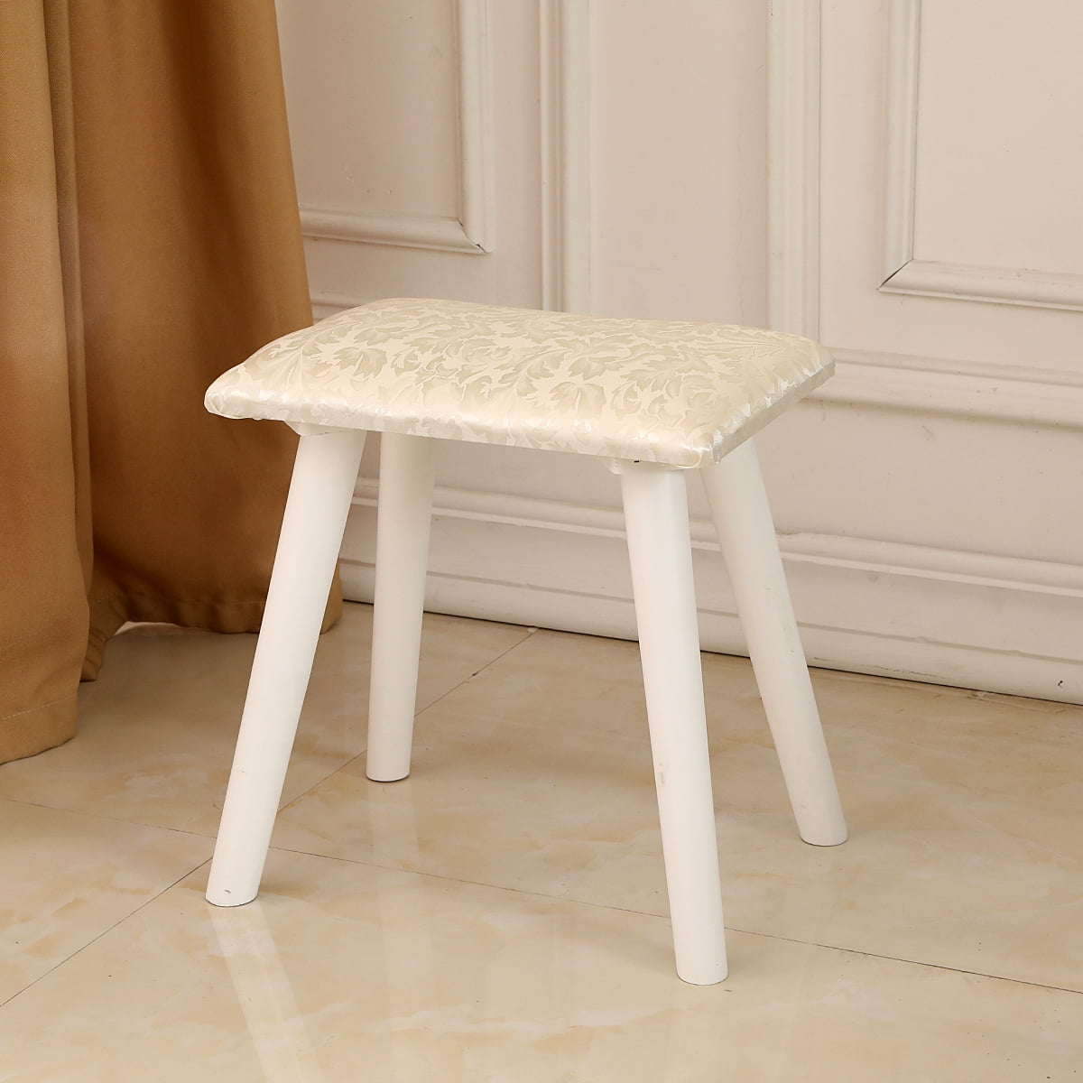 Ktaxon Dressing Table, Light Bulbs and Cushioned Stool Table Set, White - Image 13