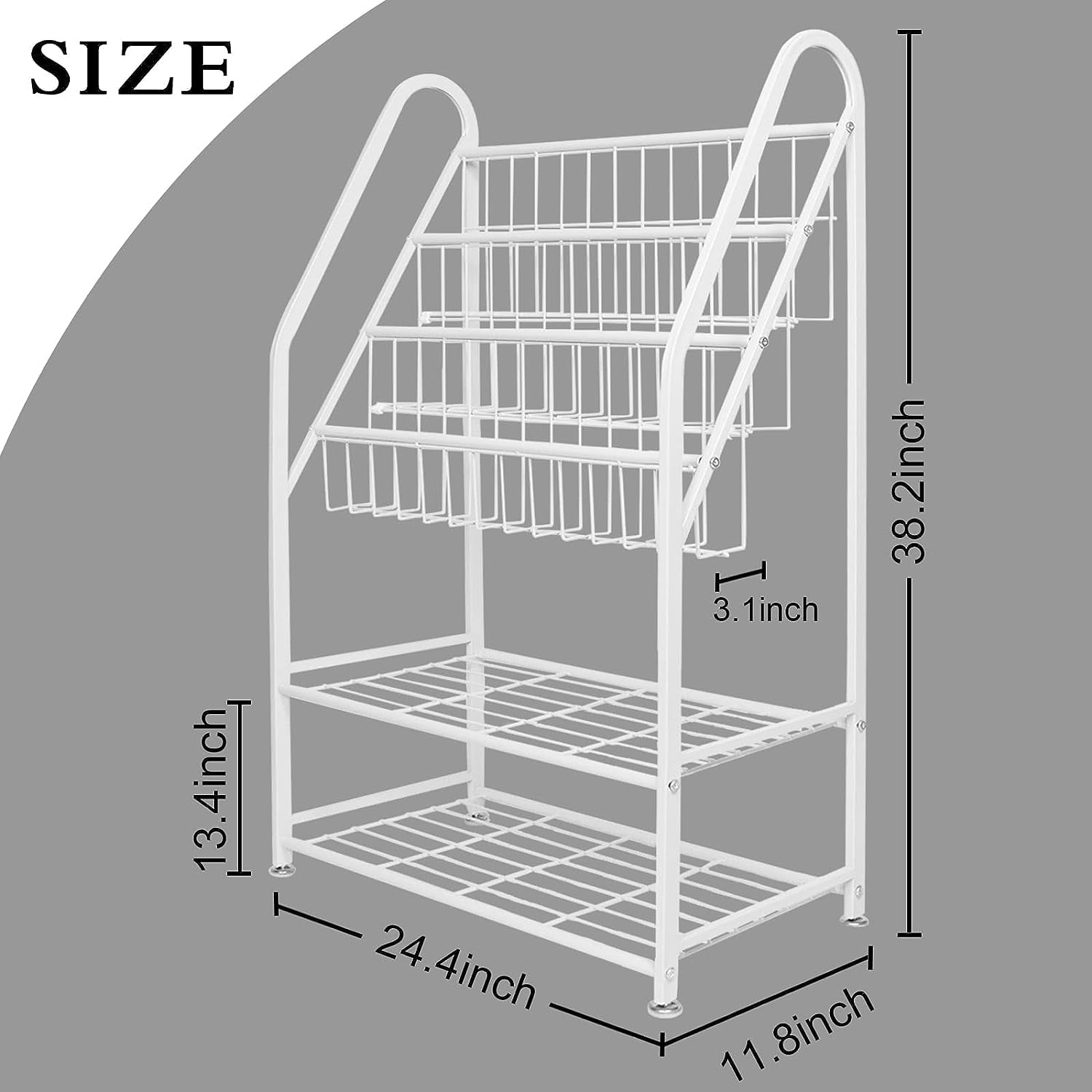 aboxoo Metal Kids Bookshelf Freestanding for Children Room 25 inches Toddler Bookcase Toy Organizer White Stable Bookcase Bookstore Library Book Unit Storage for Small Place - Image 6