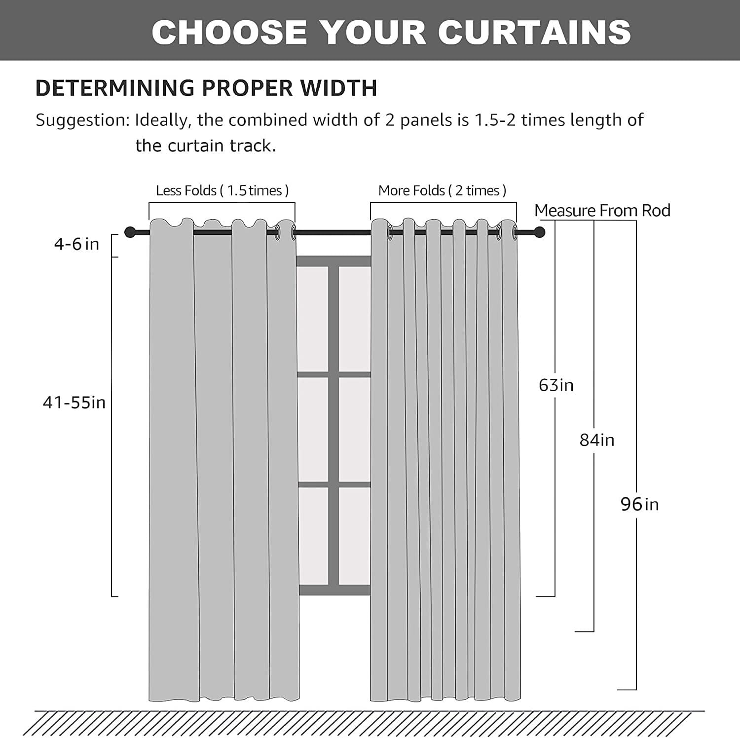 VOGOL Grey Branch Embroidered Faux Linen Grommet Curtains Drapes for Bedroom, Energy Efficient Window Treatment Panels, W52"xL96", 2 Panels - Image 5