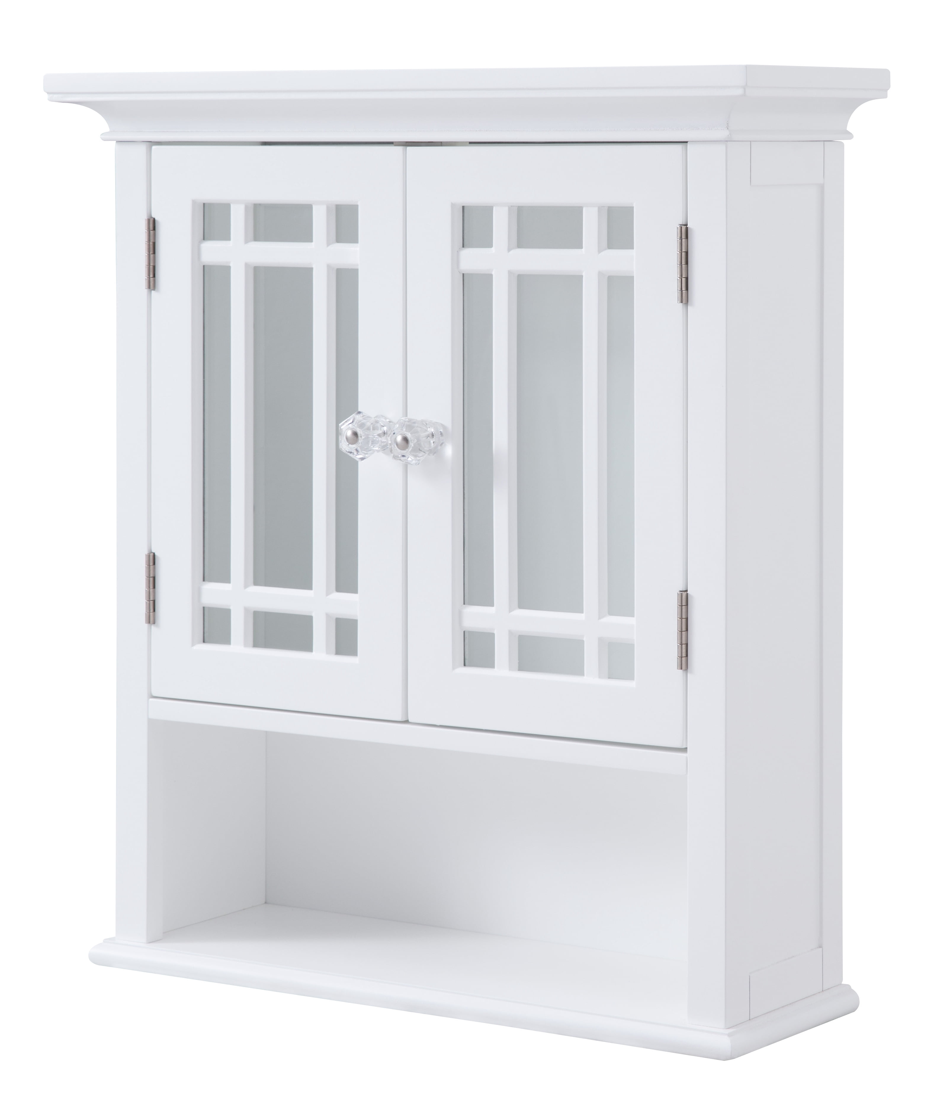 Teamson Home Neal Wooden Wall Cabinet with 2 Glass Doors, White - Image 4