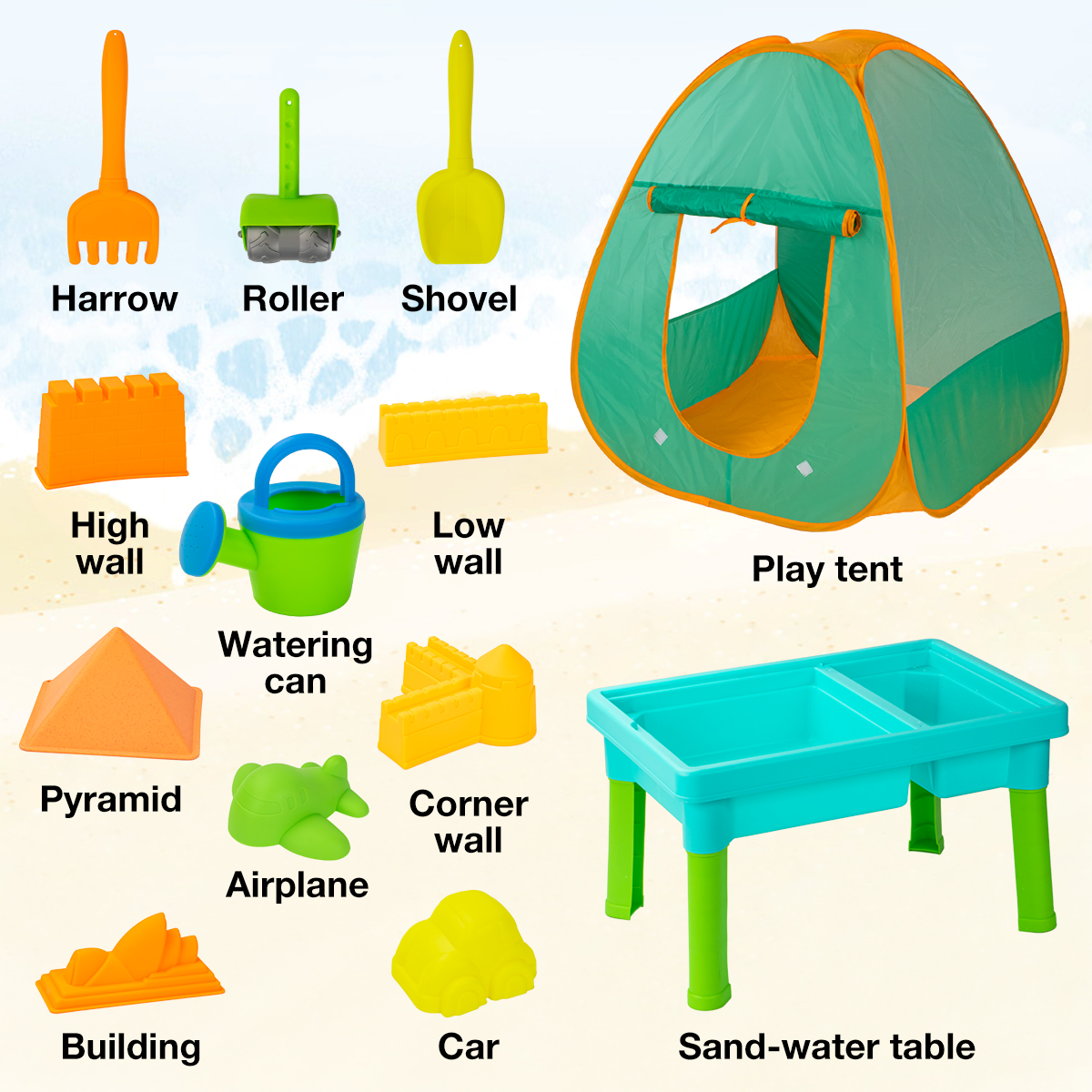UNIH Sand and Water Table with Play Tents for Boys Girls Ages 2 3 4 5 - Image 7
