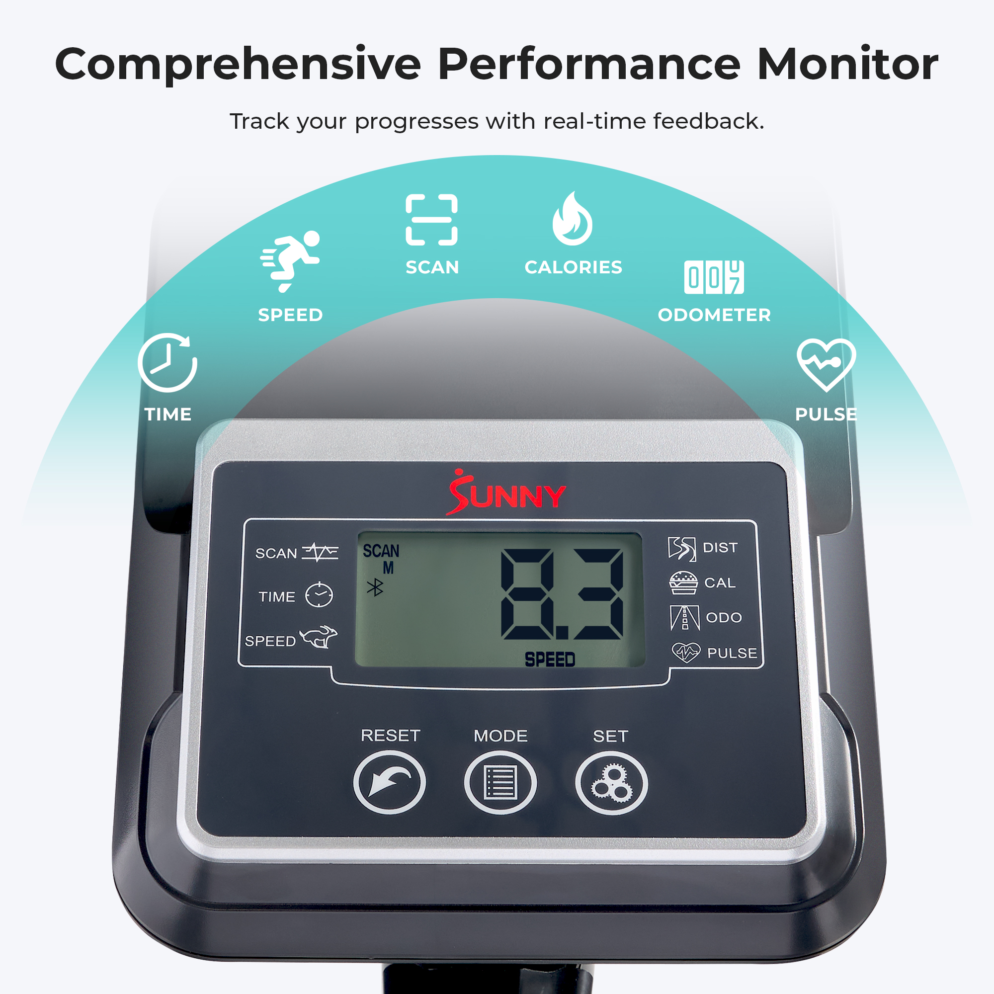 Sunny Health & Fitness Endurance Elliptical Trainer, 300LB Capacity & 15-Level Magnetic Resistance w Smart Bluetooth & FREE SunnyFit® App - SF-E323050 - Image 3