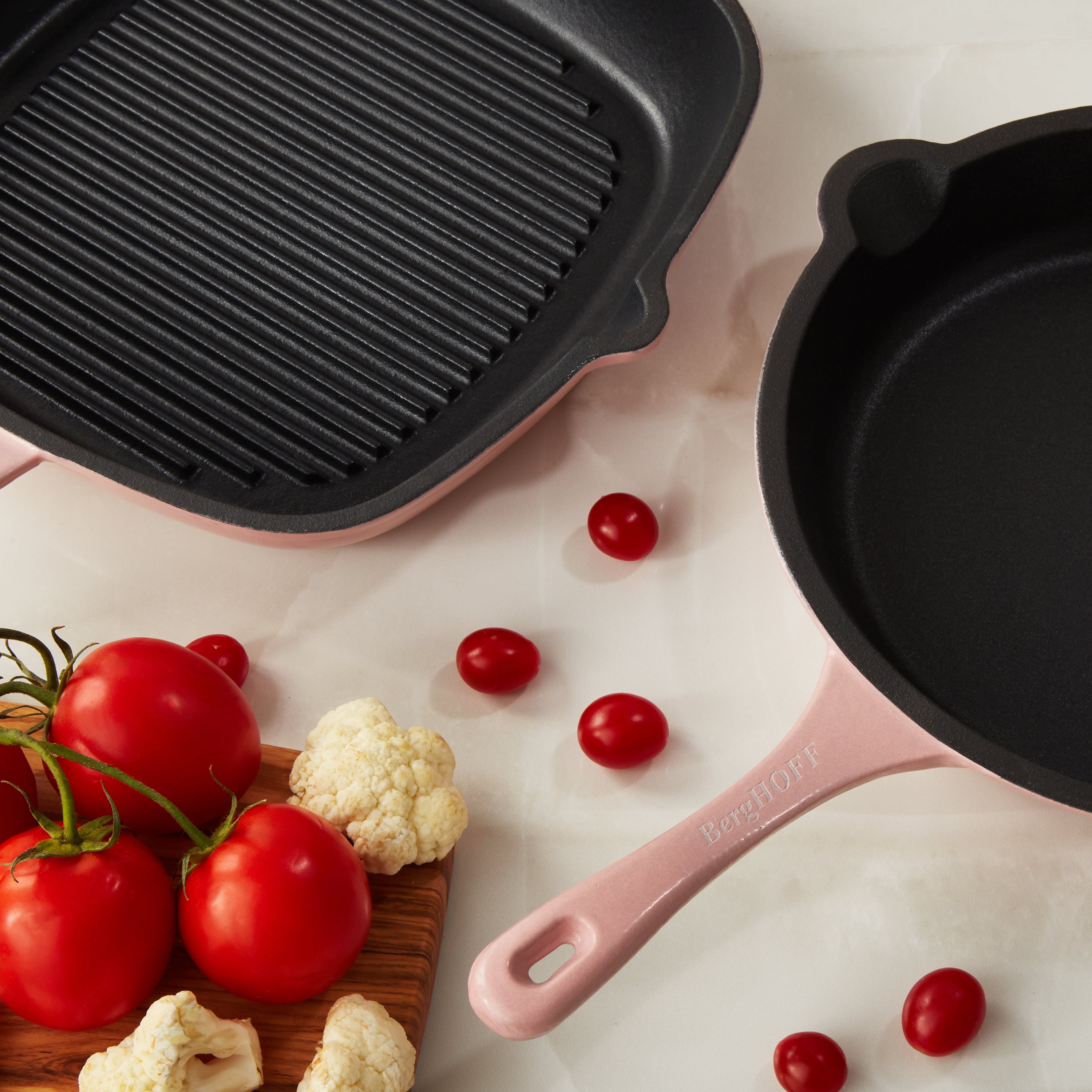 BergHOFF Neo Cast Iron Square Grill Pan 11", Pink - Image 2