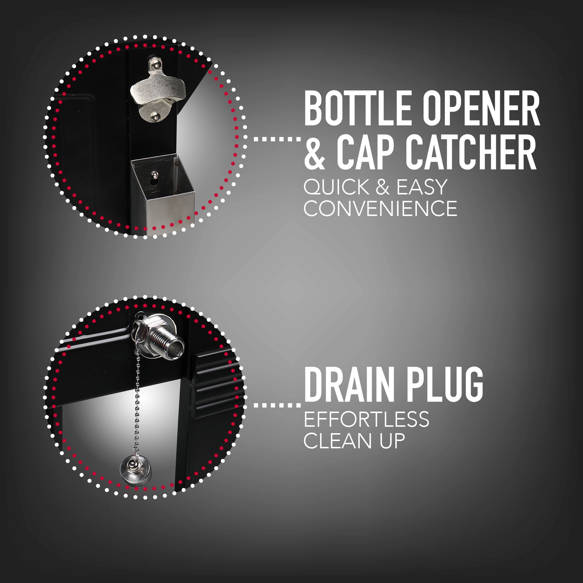 Permasteel 80-Qt Antique Outdoor Steel Patio Cooler on Wheels, Rolling Cooler Cart, Wooden Teak Style, Black - Image 3