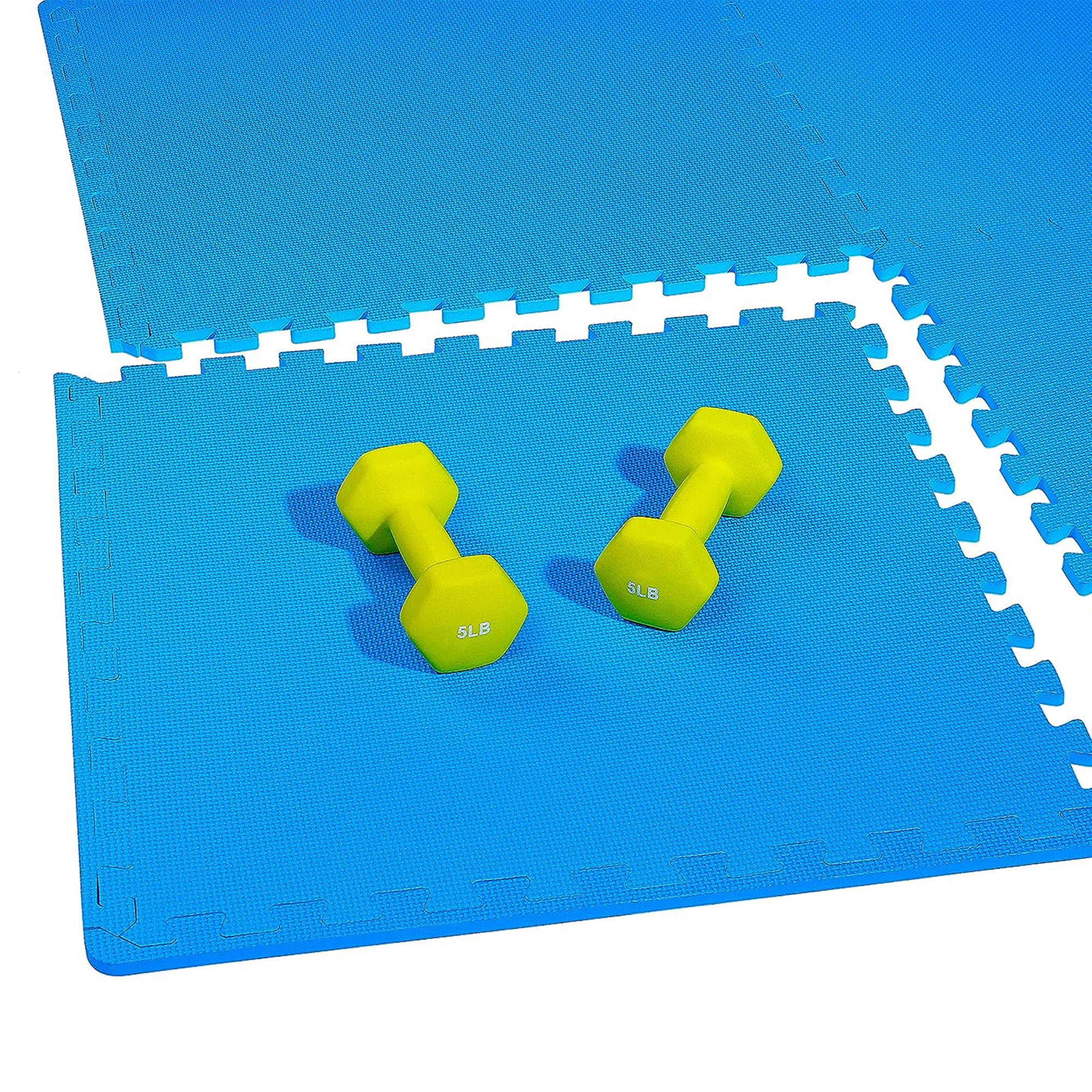 BalanceFrom 144 Sq Ft Blue 1/2 in Thick EVA Foam Interlocking Exercise Protective Flooring, 144-Tile - Image 11