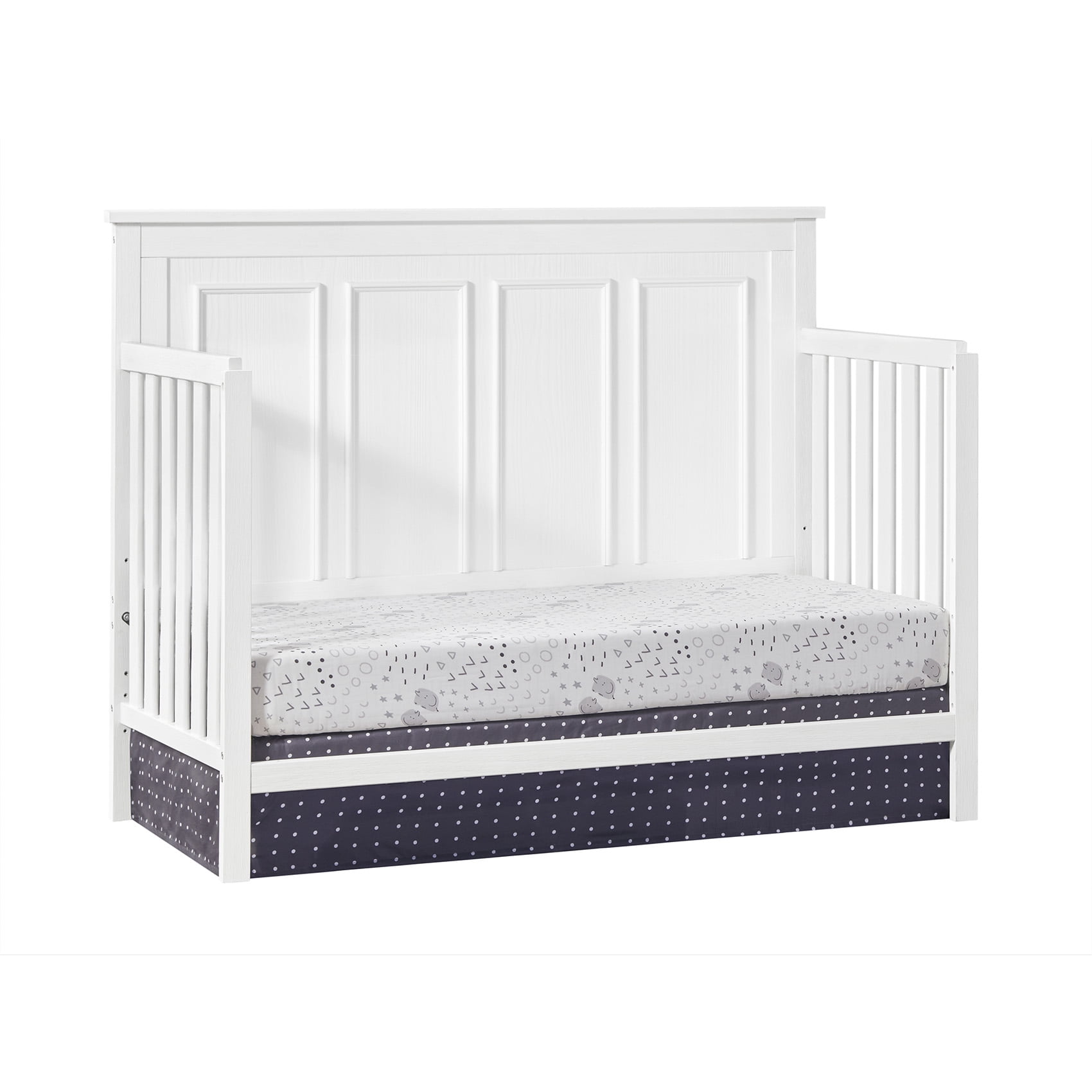 Oxford Baby Farmington 4-in-1 Convertible Crib, Rustic White, Wooden Crib - Image 7