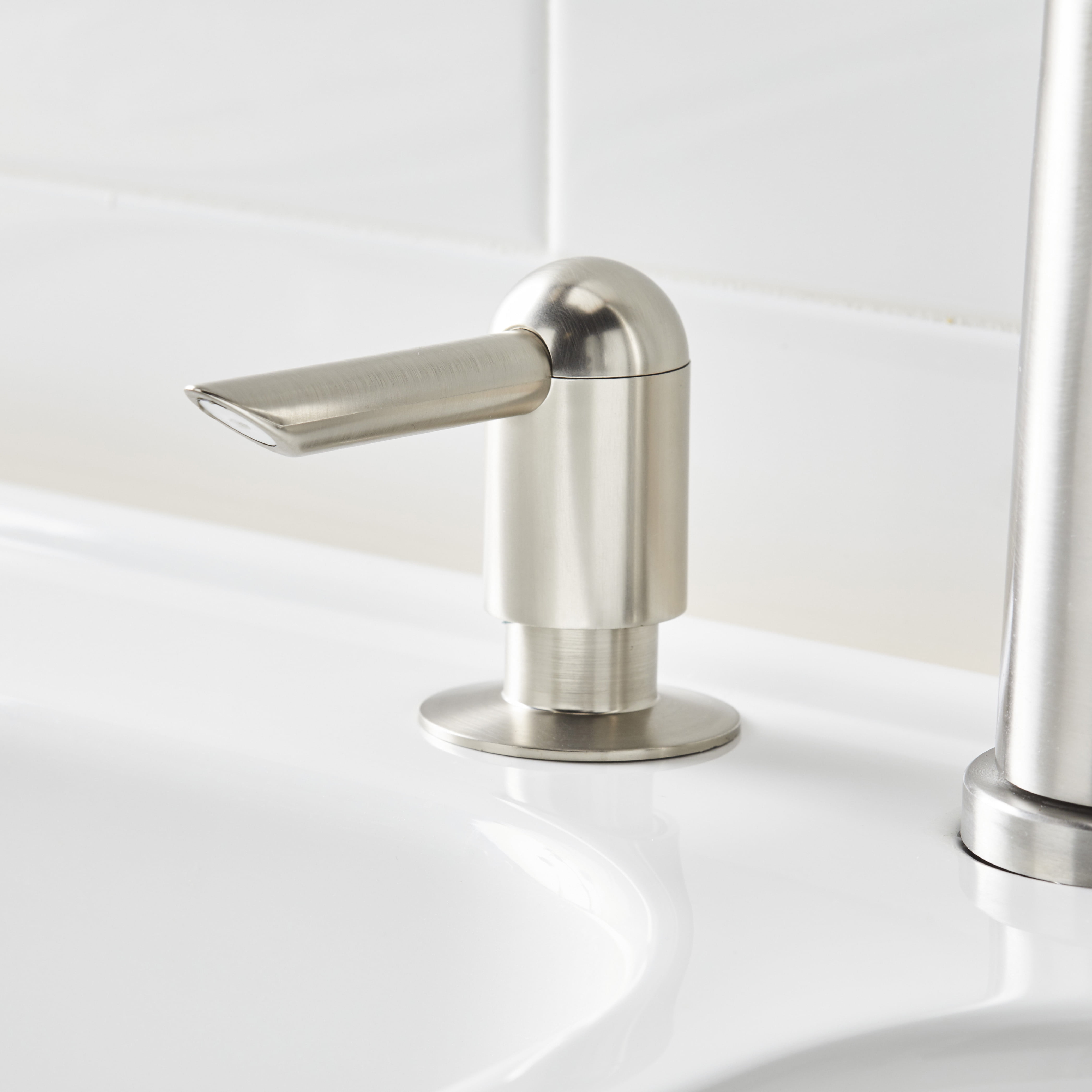 Better Homes & Gardens Elmont High Spout Single Handle Pull Down Kitchen Faucet with Soap Dispenser, Satin Nickel - Image 20