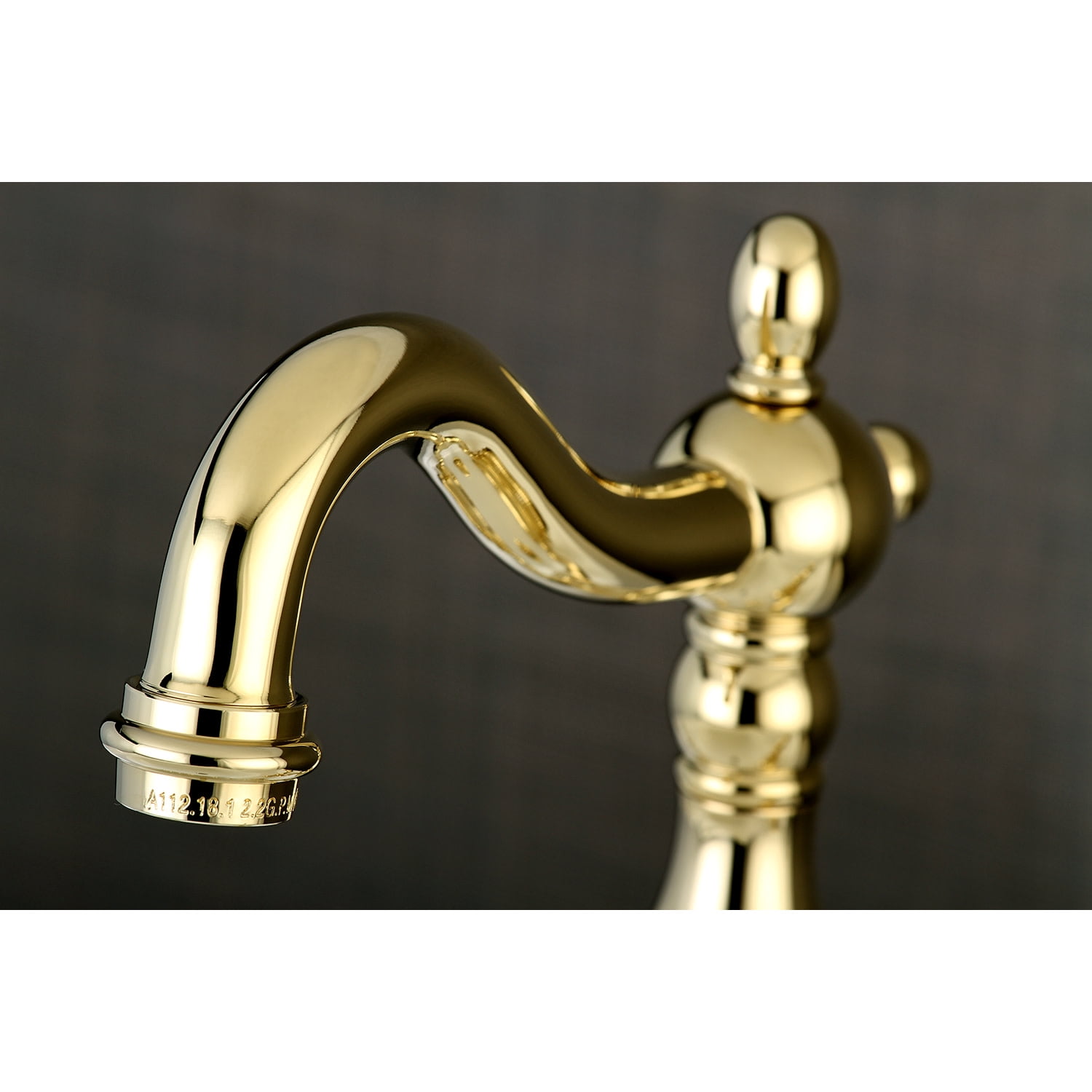 Kingston Brass KS7972AL English Country Standard Mount Bathroom Bridge Faucet, Polished Brass - Image 4