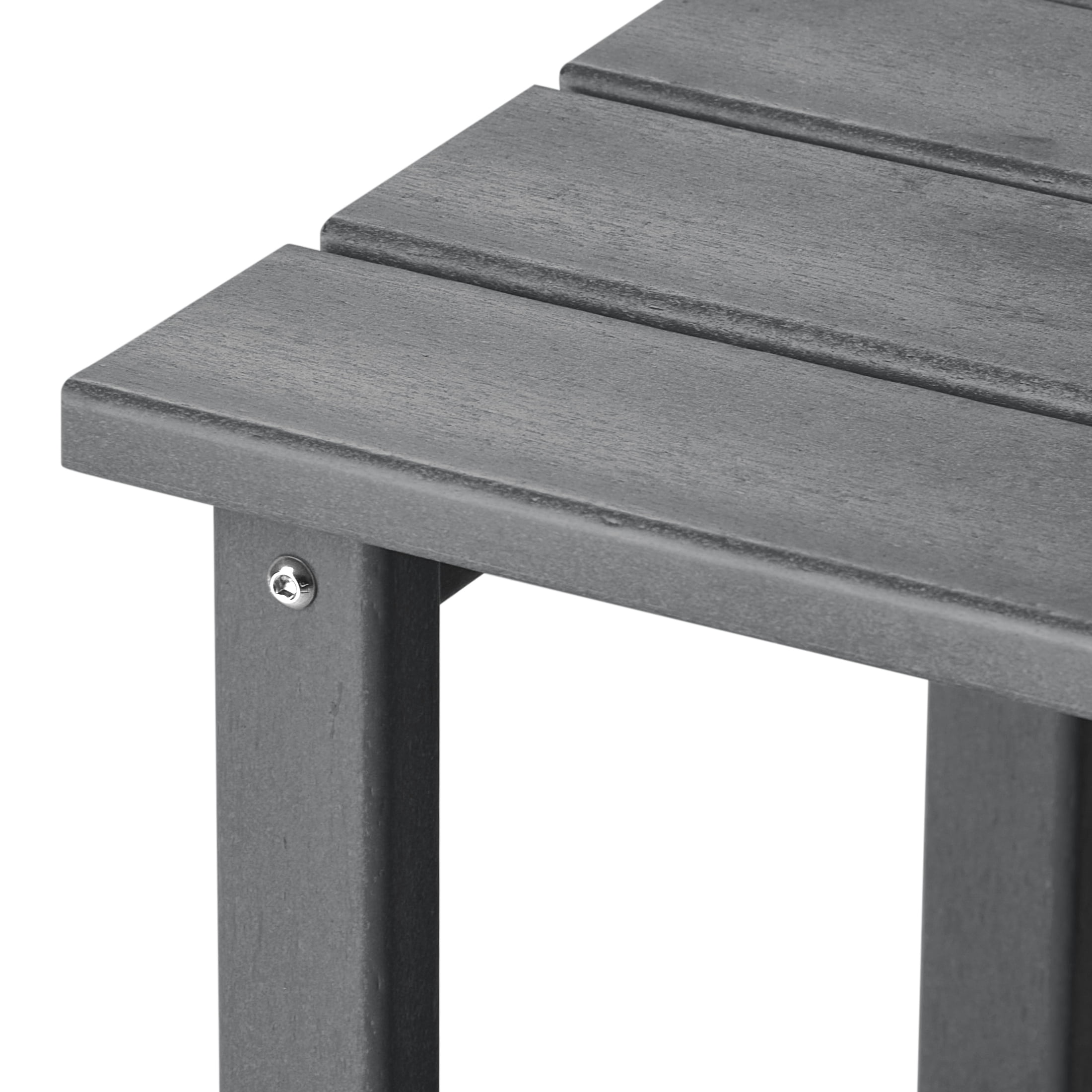 WestinTrends Outdoor Side Table, All Weather Poly Lumber Adirondack Small Patio Table Square End Table for Pool Balcony Deck Porch Lawn Backyard, Gray - Image 8