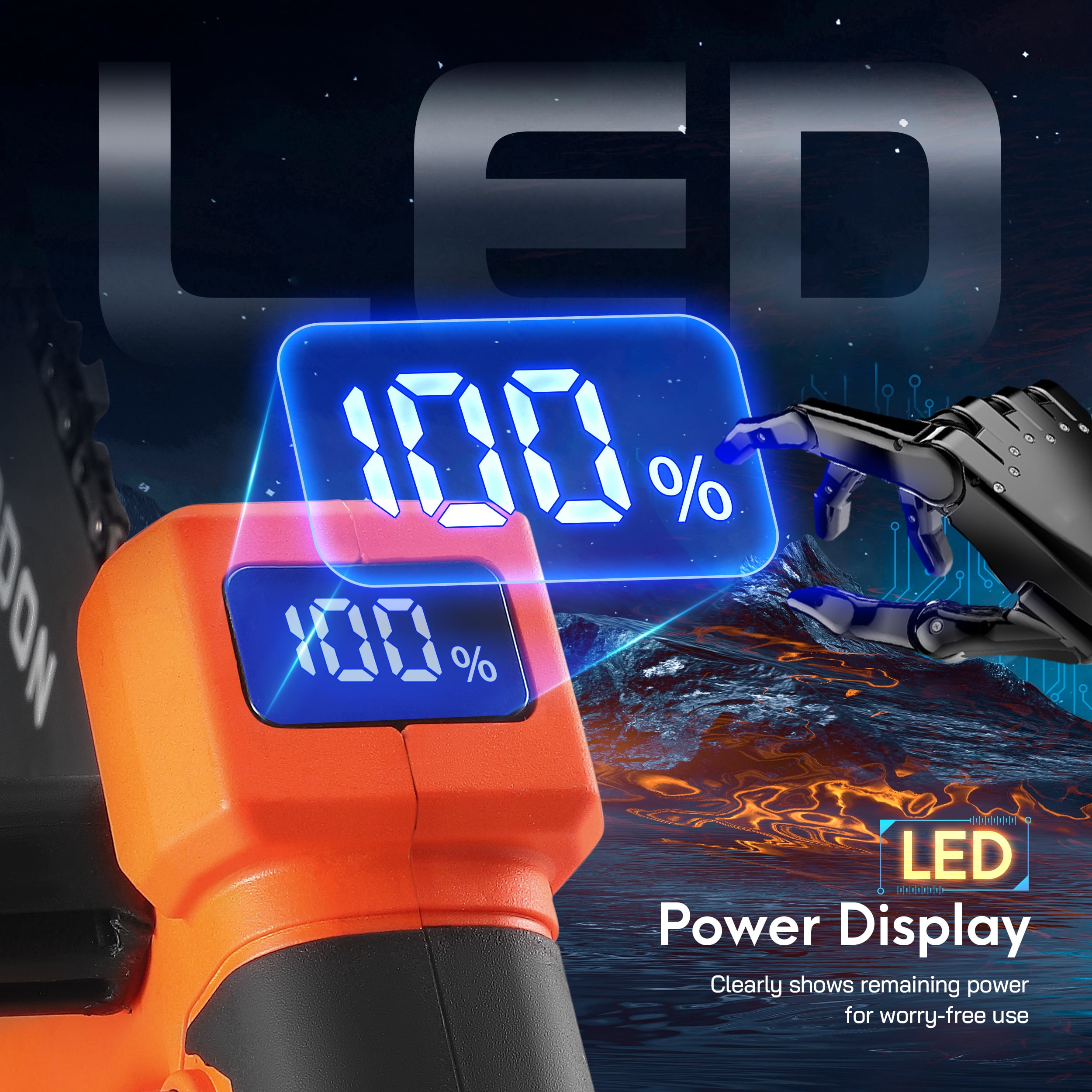 RELOIVE 12" Chainsaw, Cordless battery Chainsaw with 2x 4.0Ah Batteries , Electric Chainsaw with 1200W Brushless Motor, Automatic Lubrication, Power Chain Saw for Wood Cutting Tree Trimming - Image 14