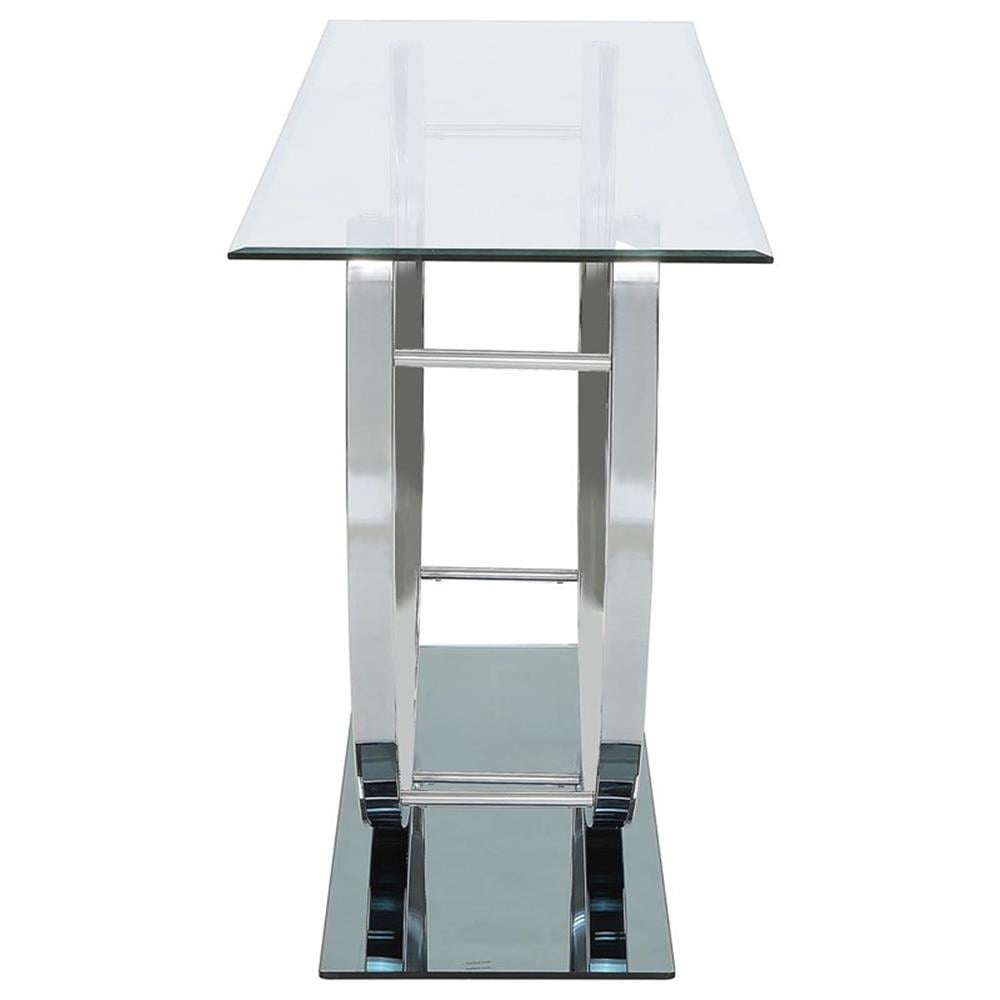 Danville U-shaped Glass Top Entryway Console Table Chrome - Image 5