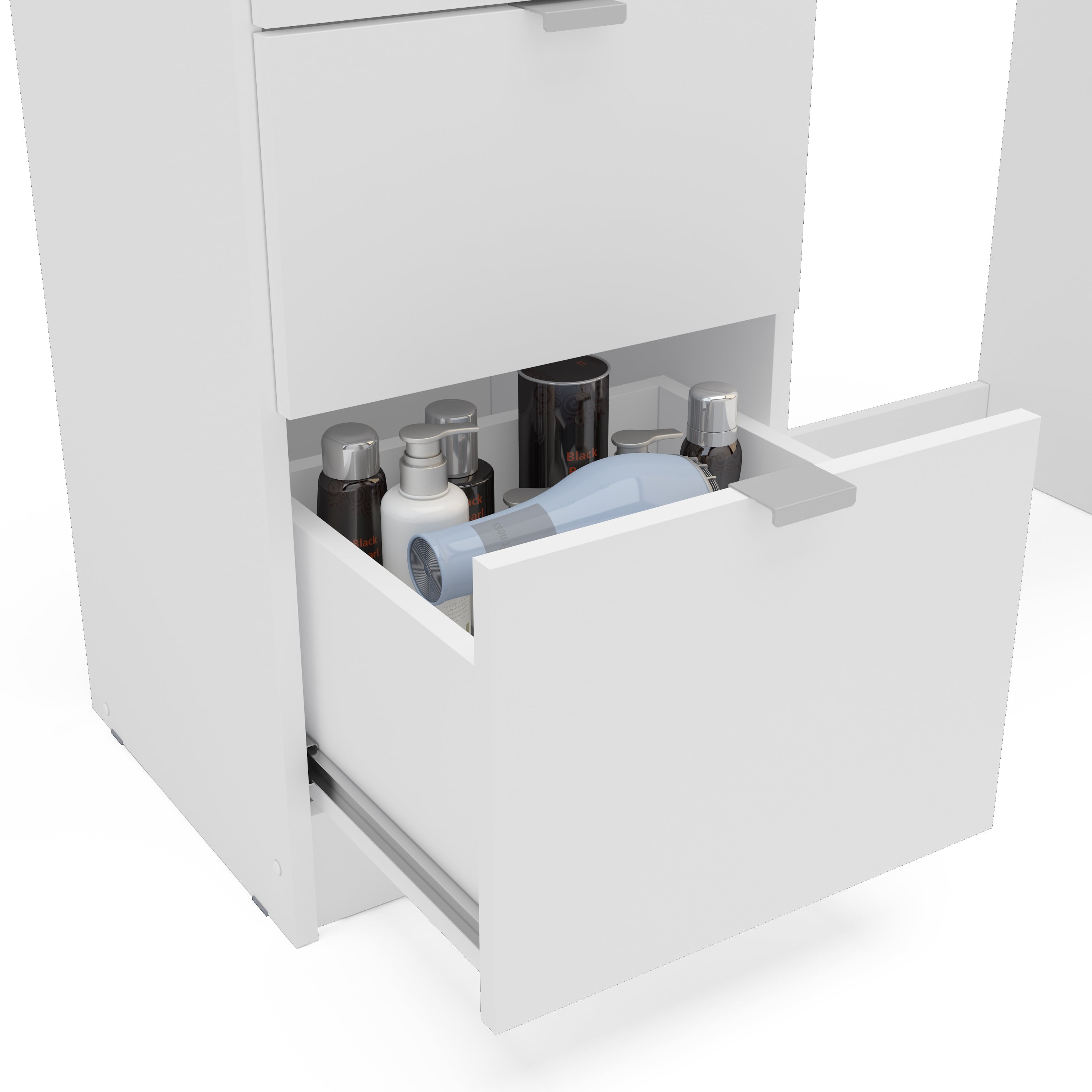 Polifurniture Daisy Modern Bedroom Makeup Vanity Table with Lighted Mirror, White Finish - Image 5