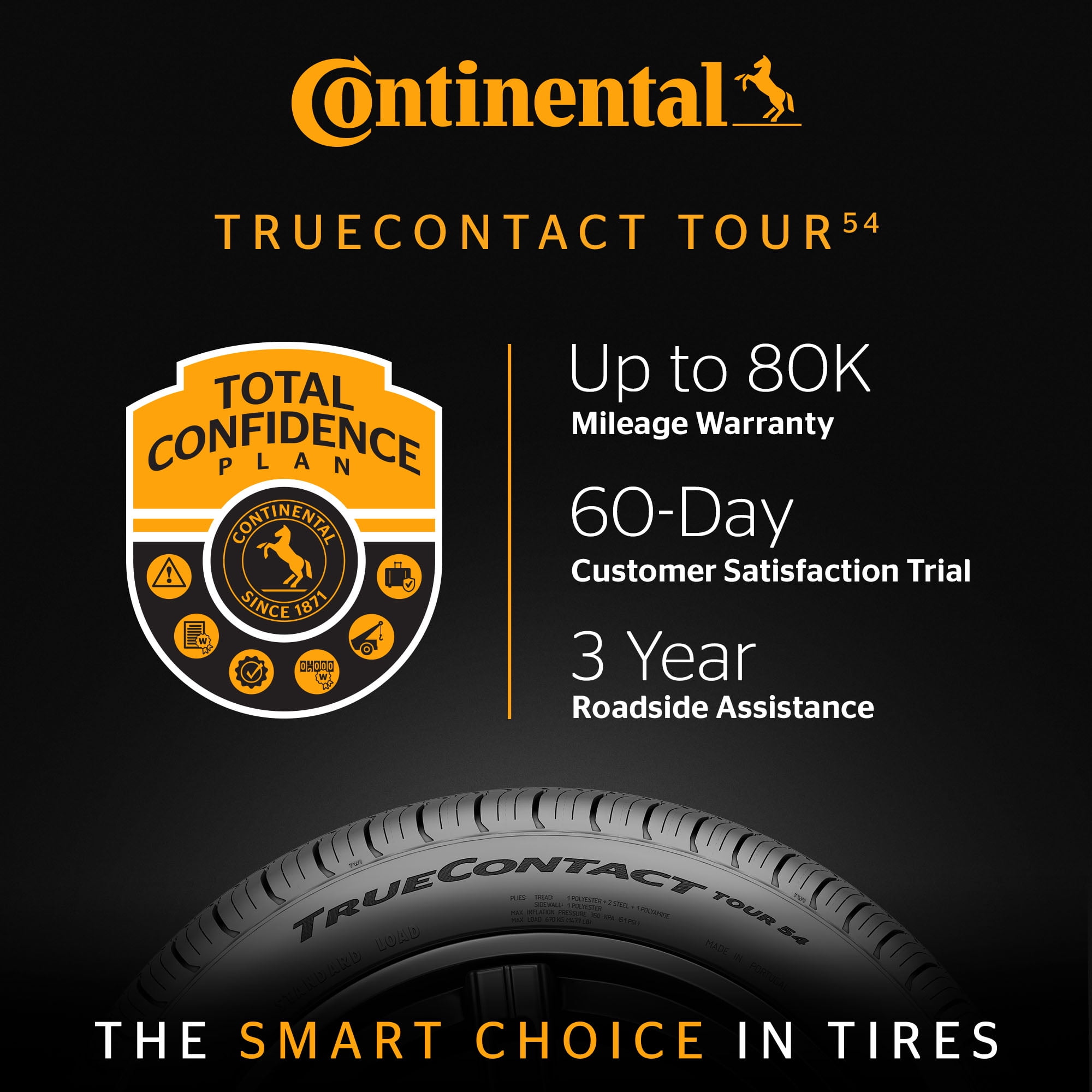 Continental TrueContact Tour 54 All Season 245/55R18 103V Passenger Tire - Image 3