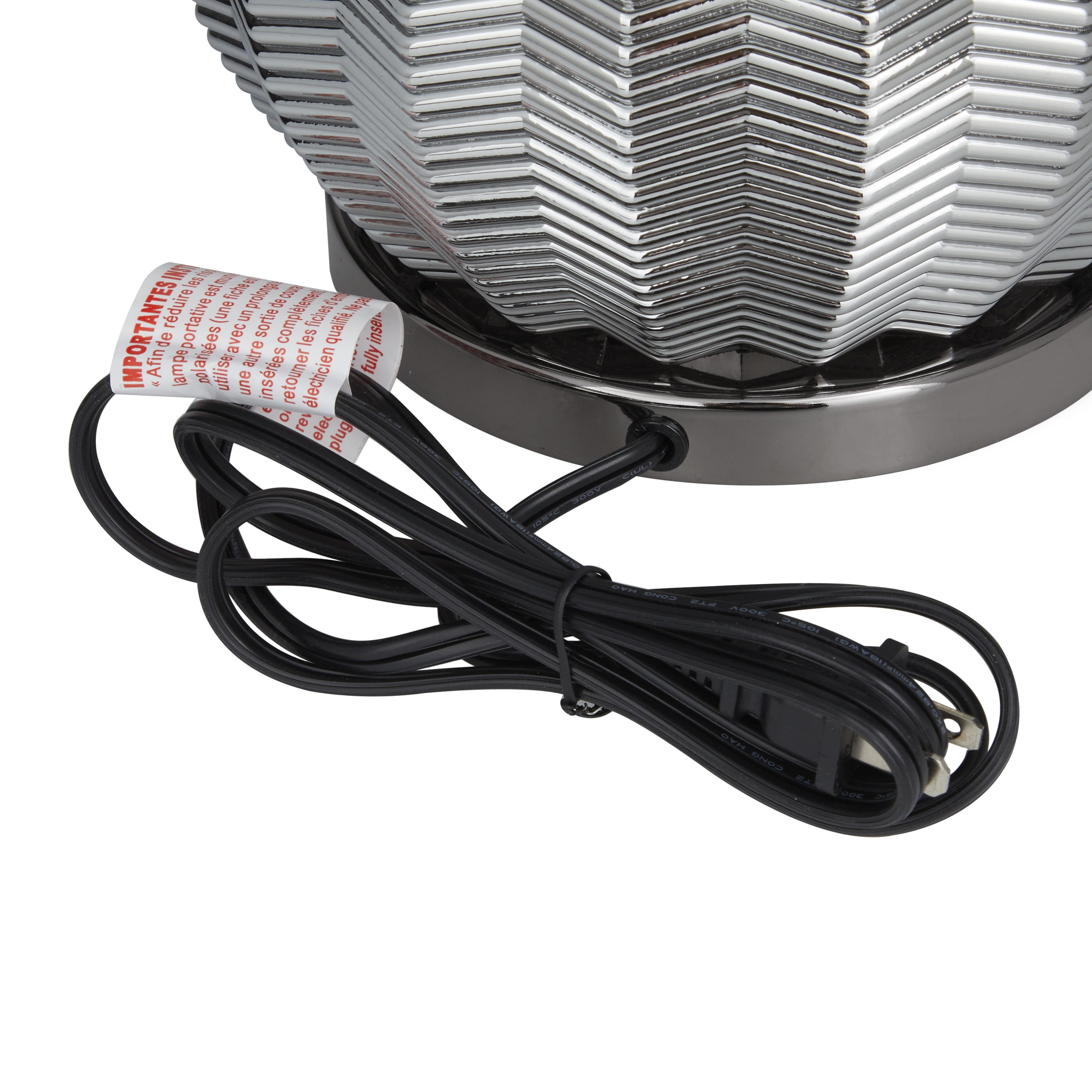 DecMode 20" Silver Table Lamp with Gray Fabric Shade - Image 11