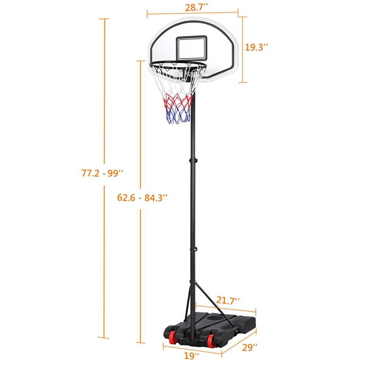 Alden Design 6.4-8.2 ft Adjustable Height Basketball Hoop System Indoor/Outdoor ( Kids/Youth) - Image 8
