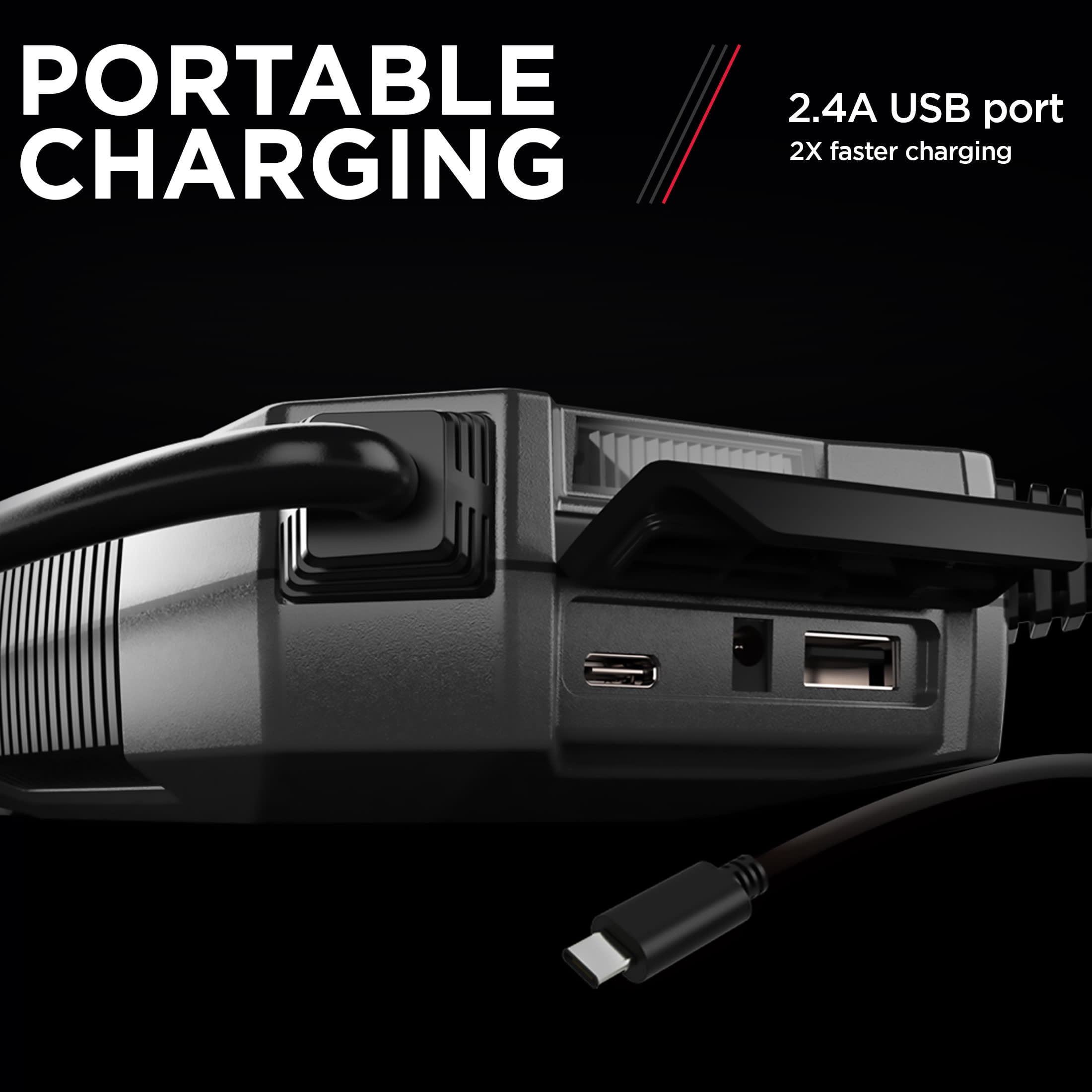 Schumacher Electric Rugged 2500A Lithium Car Battery Jump Starter and Power pack/Jump Box, USB Charging, 12V Sport, Auto, and Marine Batteries, SL1596 - Image 6