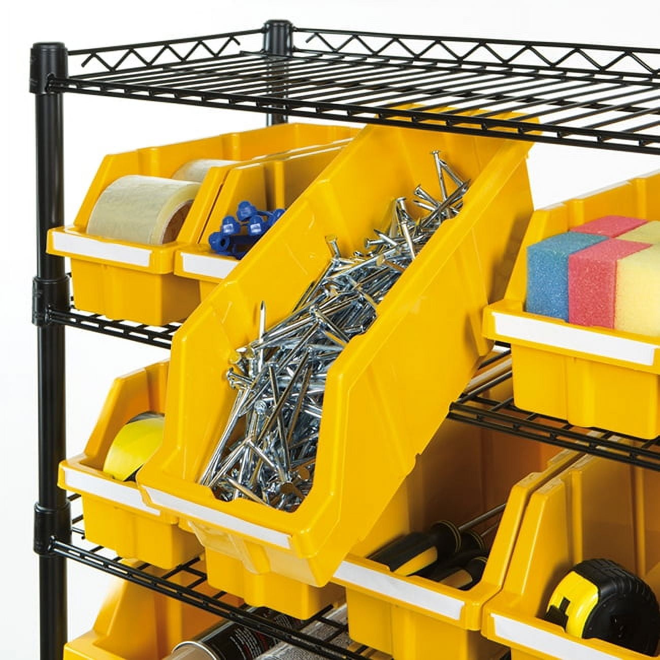 Seville Classics 8-Tier NSF 24-Bin Rack, 36" W x 14.25" D x 63.5" H, Yellow - Image 10