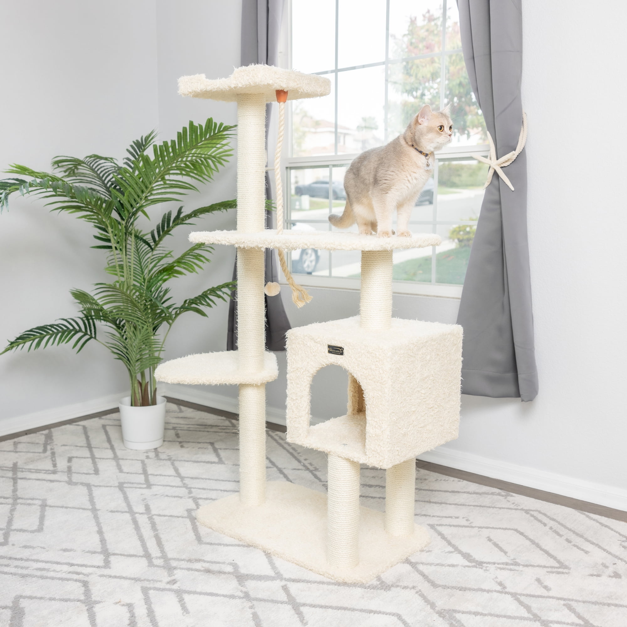 Armarkat Classic real wood Cat Tree Model A5708, 57 inch Beige - Image 4