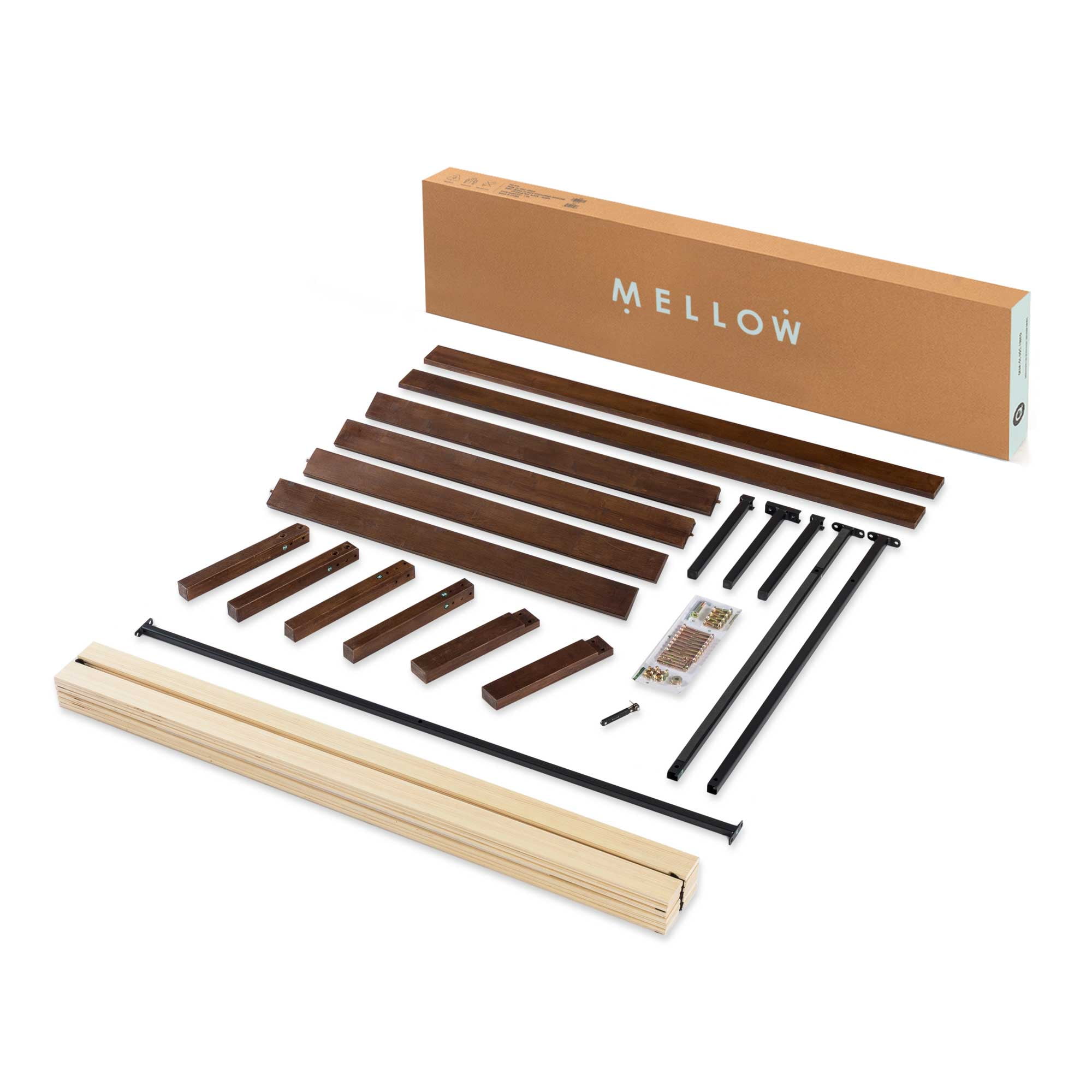 Best Price Mattress Asher 14" Bamboo Wood Platform Bed with Wooden Slats, Coffee, Queen - Image 7