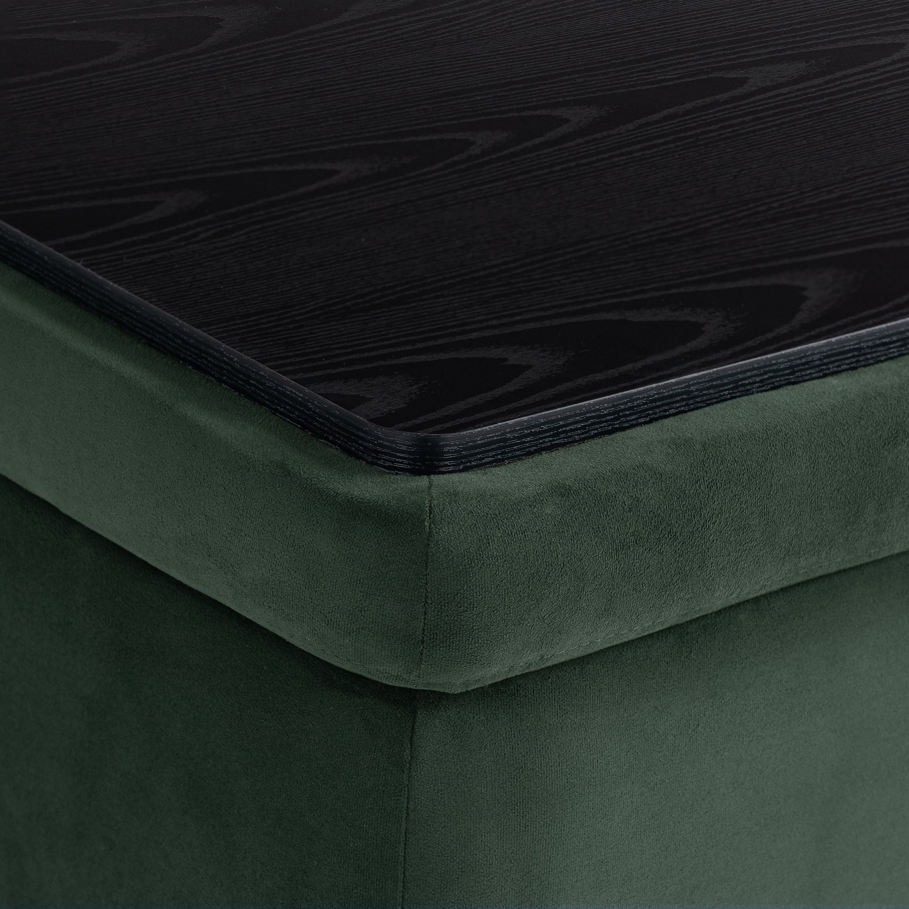 Studio Living Kingston Modern Large Storage Ottoman, Green Velvet Fabric - Image 4