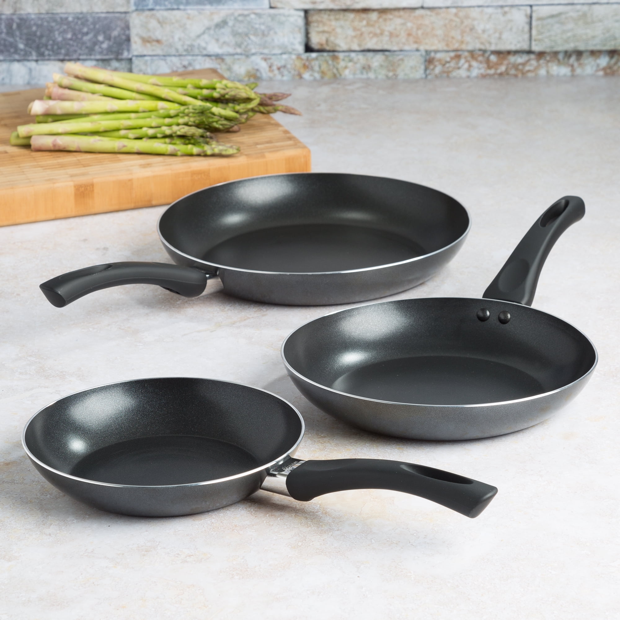Ecolution Elements 3 Piece Non-Stick Fry Pan Set, Dishwasher Safe, 8", 9.5" and 11" - Image 3
