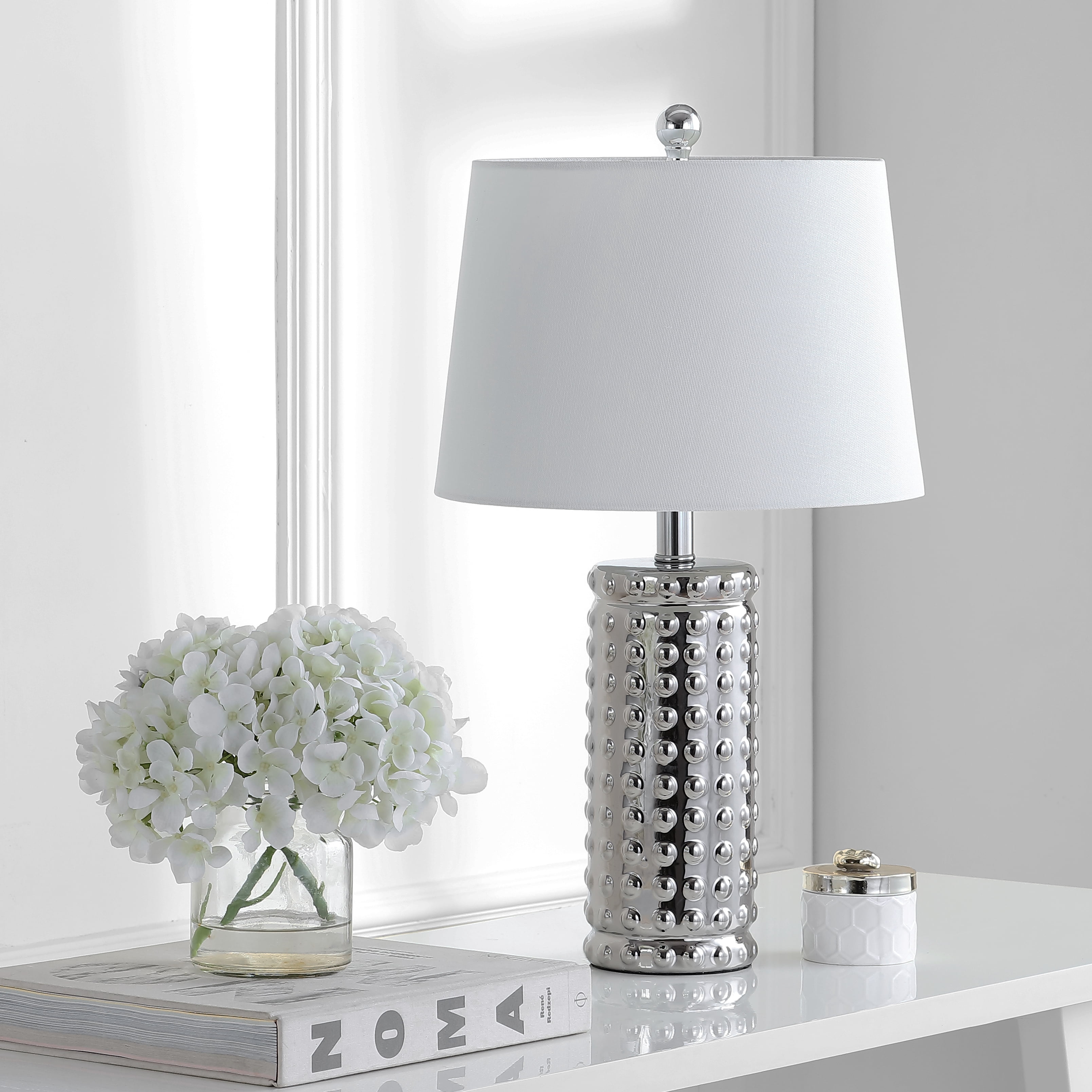 Safavieh Harlee Modern Glam 22.5 in. H Table Lamp, Chrome, Set of 2 - Image 2