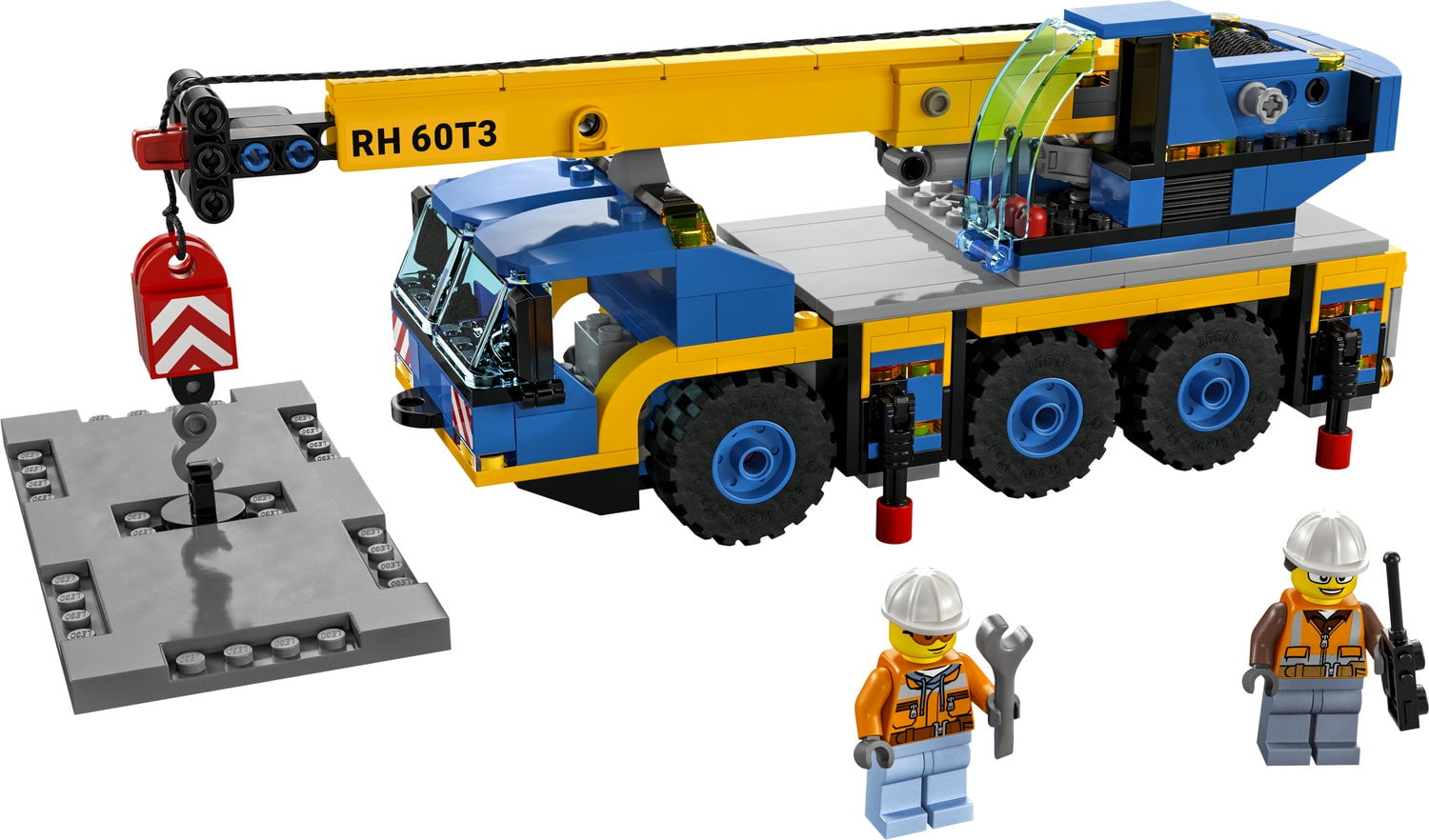 LEGO City Great Vehicles Mobile Crane Truck Toy Building Set 60324 - Construction Vehicle Model, Featuring 2 Minifigures with Tool Toys Kit and Road Plate, Playset for Boys and Girls Ages 7+ - Image 4
