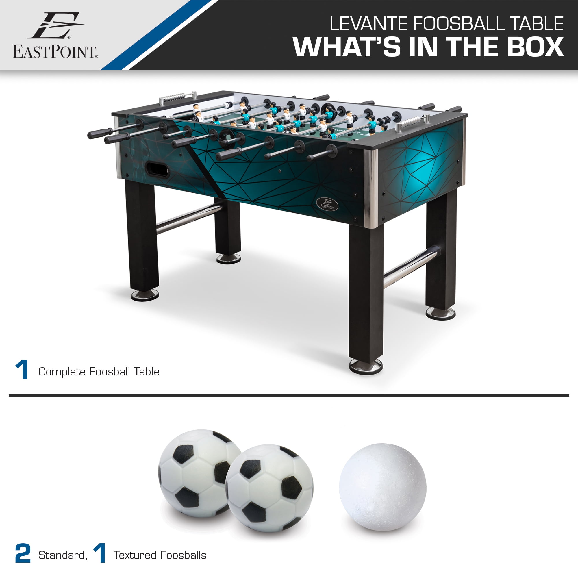 EastPoint Sports Levante 54" Official Size Indoor Foosball Table, Blue - Image 5
